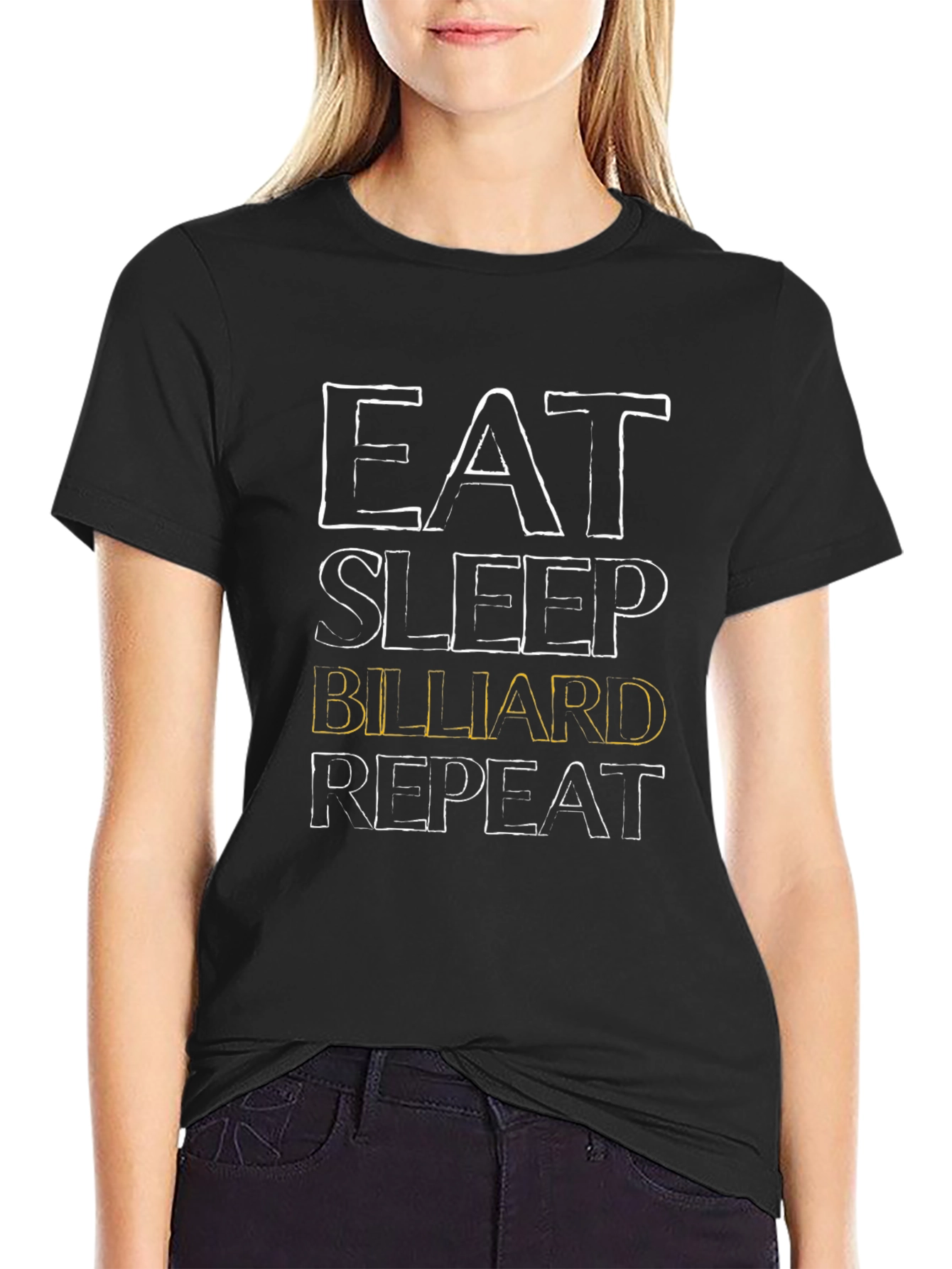 Eat Sleep Billiard Repeat Black T-Shirt