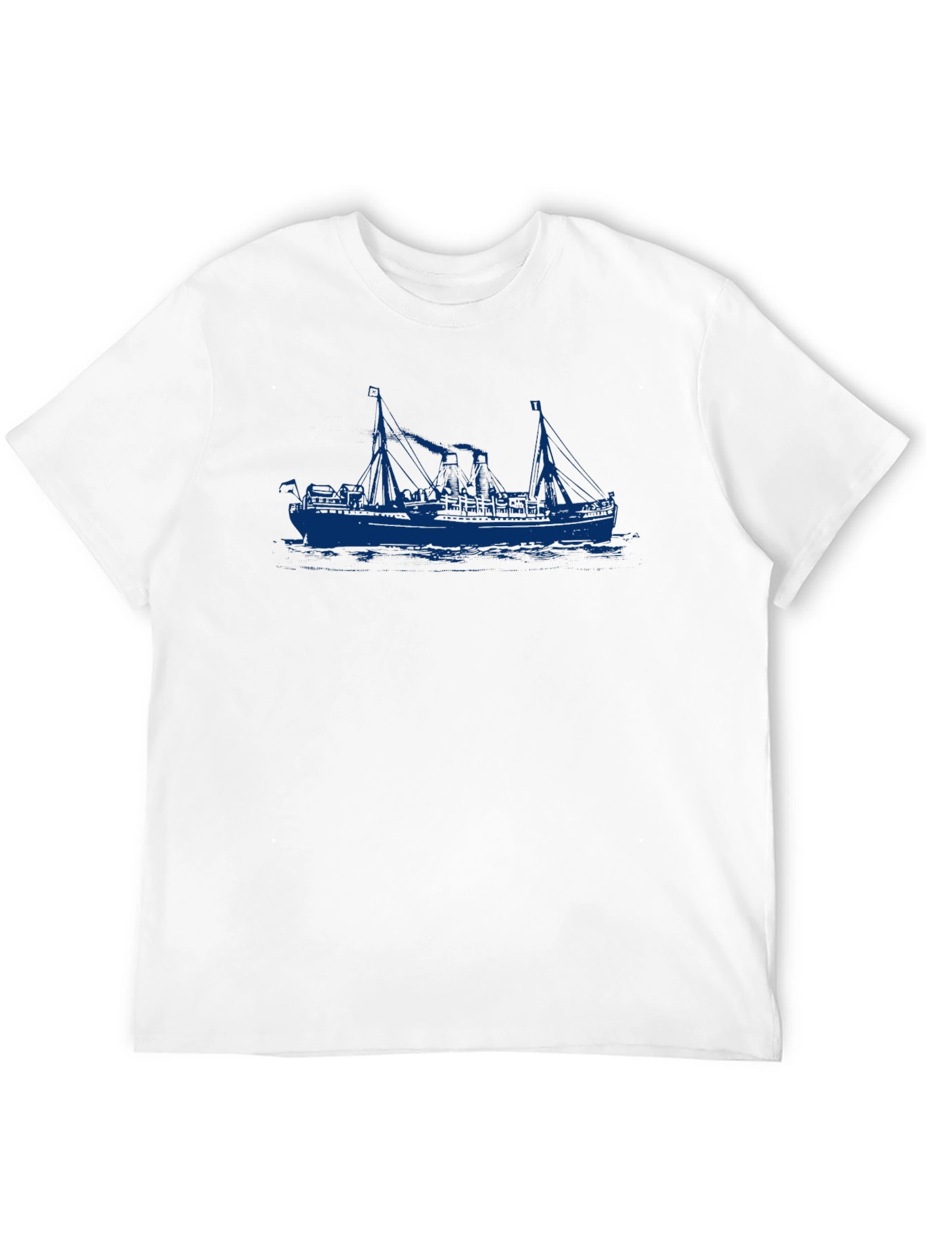 Nautical Ship Graphic Black T-Shirt