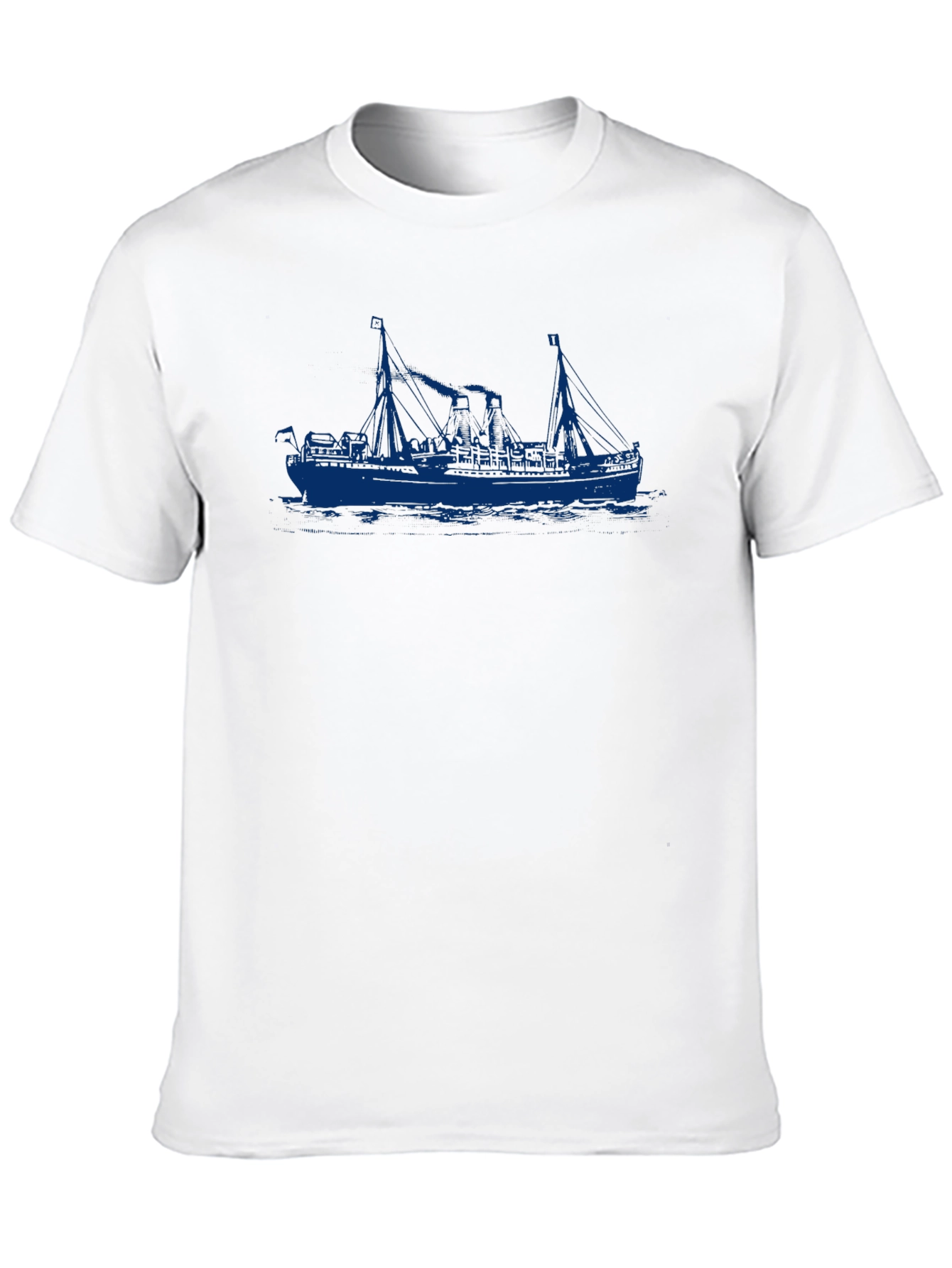Nautical Ship Graphic Black T-Shirt