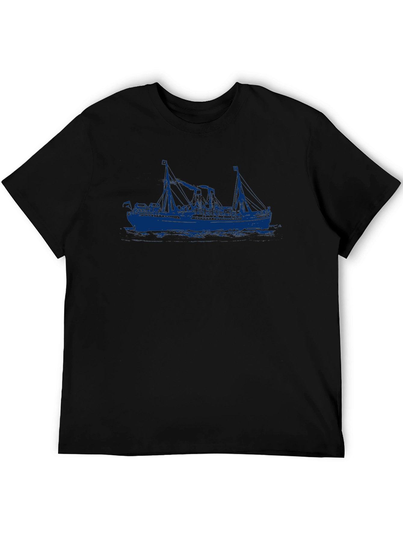 Nautical Ship Graphic Black T-Shirt