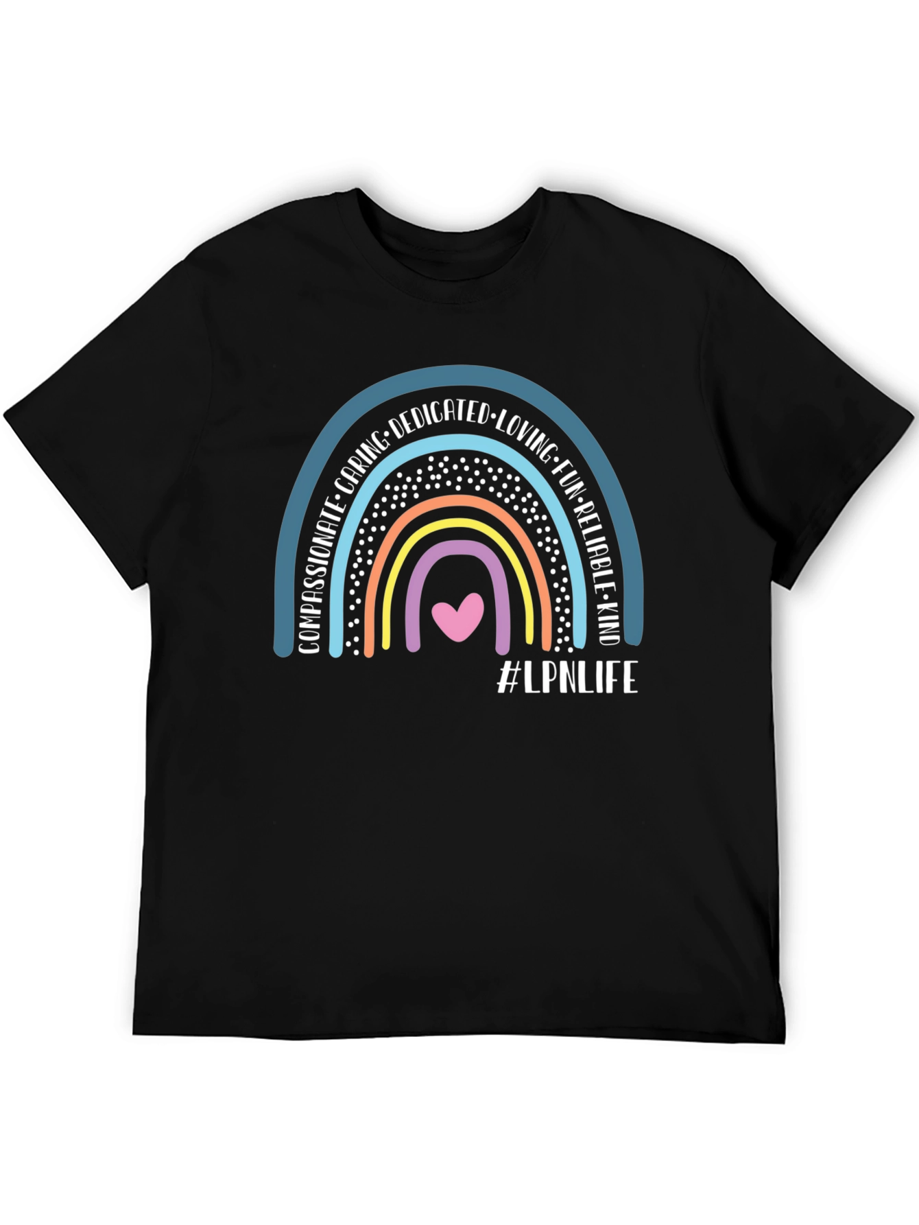 LPN Life Rainbow Graphic T-Shirt - Black