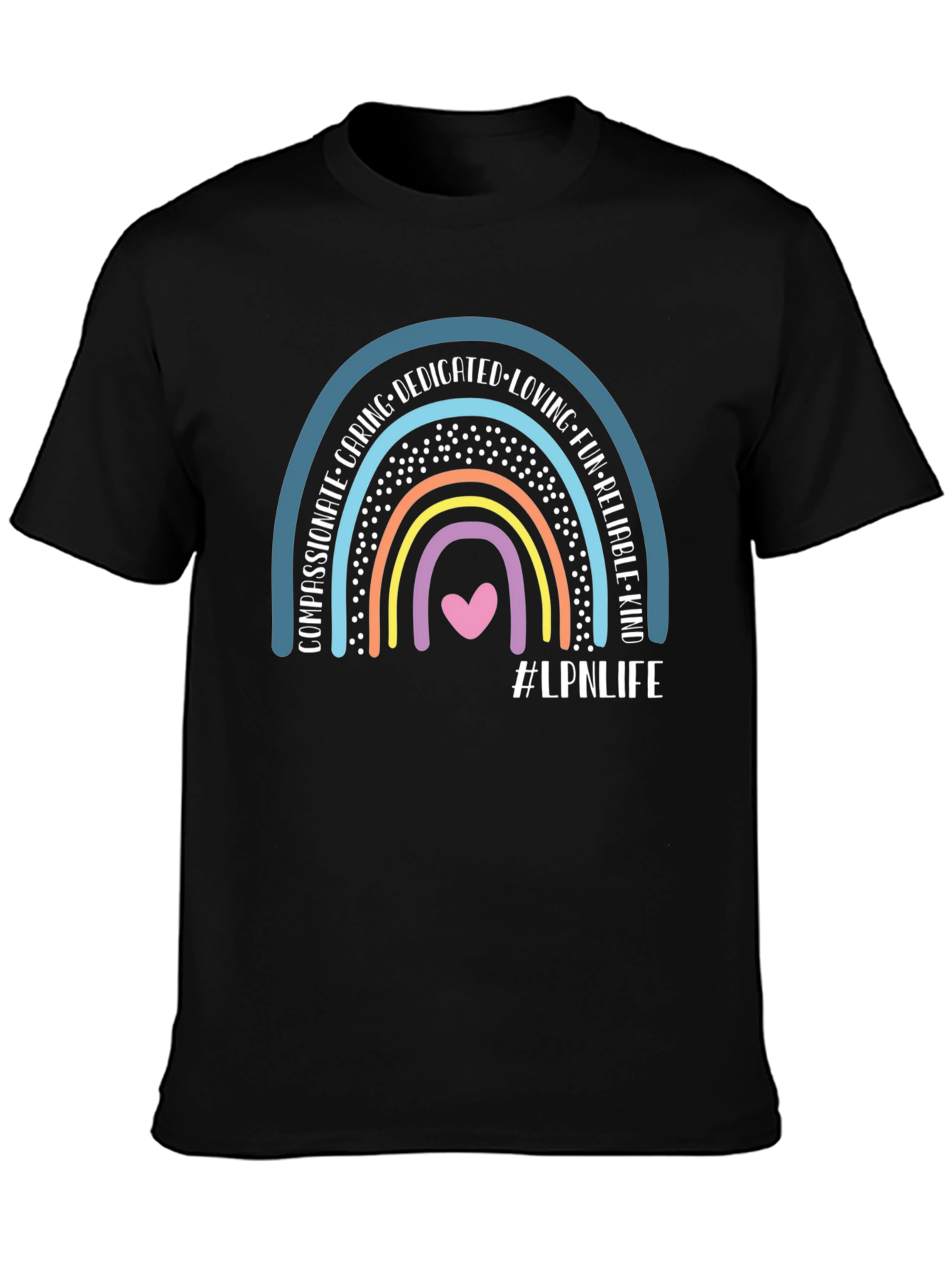 LPN Life Rainbow Graphic T-Shirt - Black