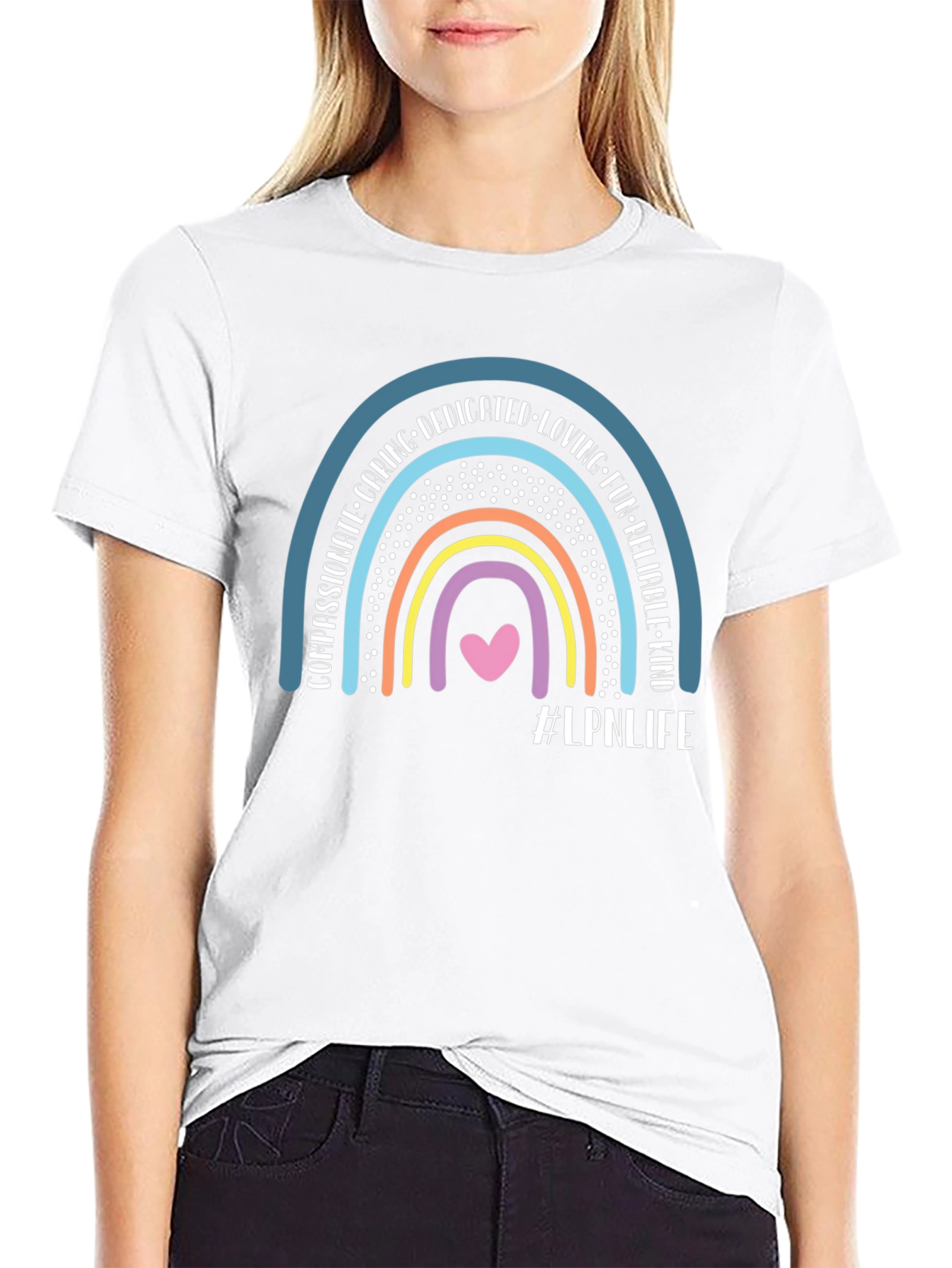 LPN Life Rainbow Graphic T-Shirt - Black