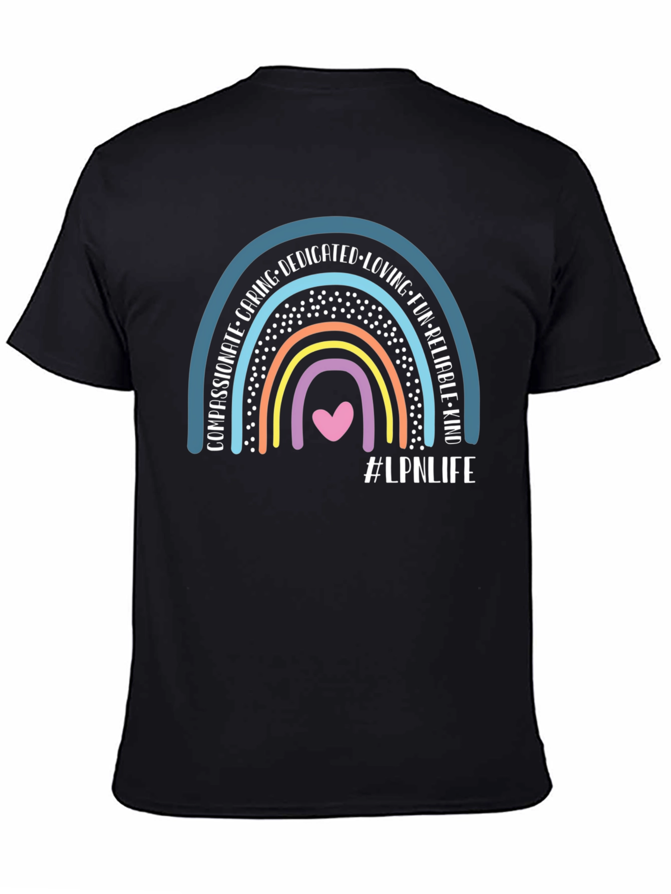 LPN Life Rainbow Graphic T-Shirt - Black