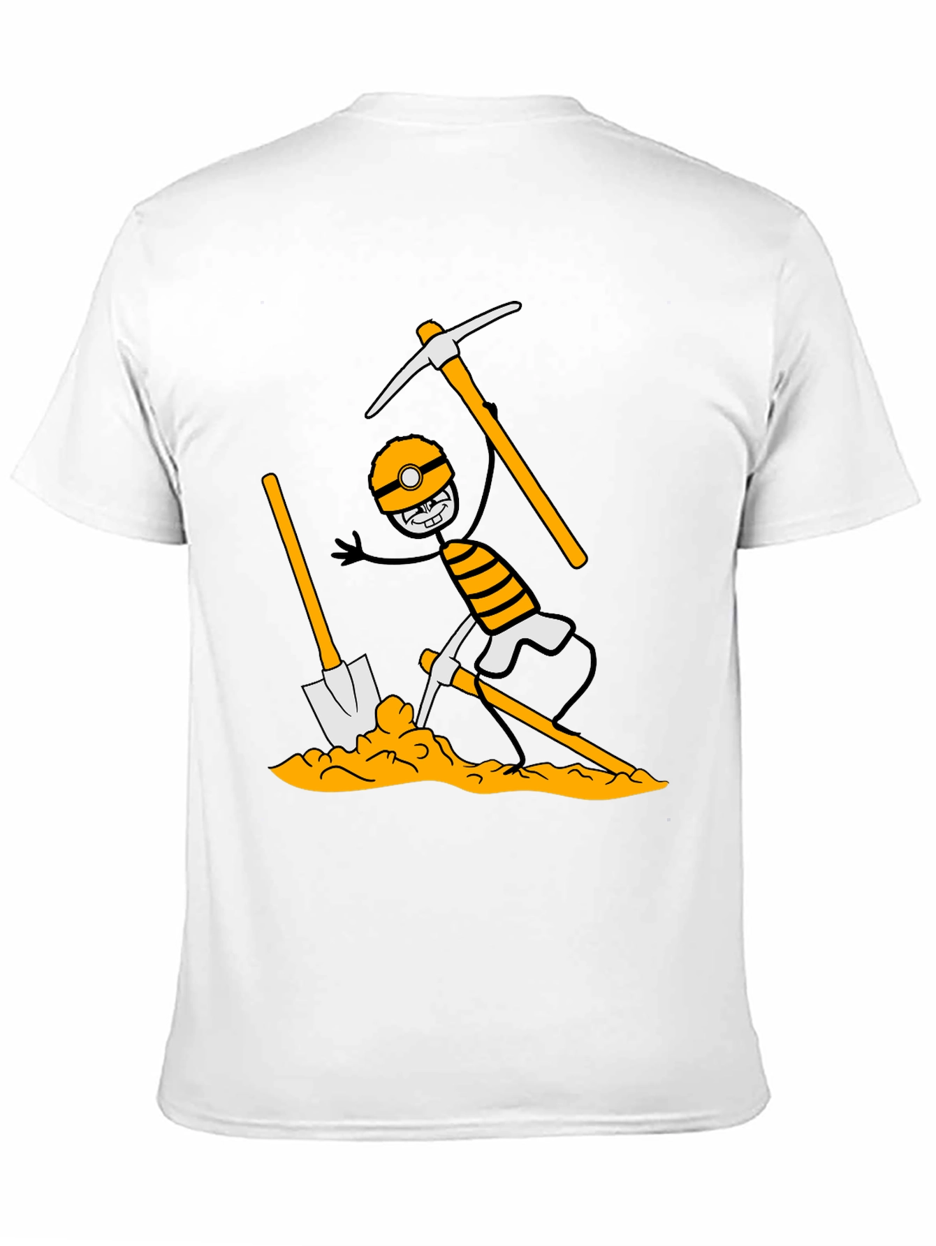 Miner Cartoon Graphic Print Tee - Black