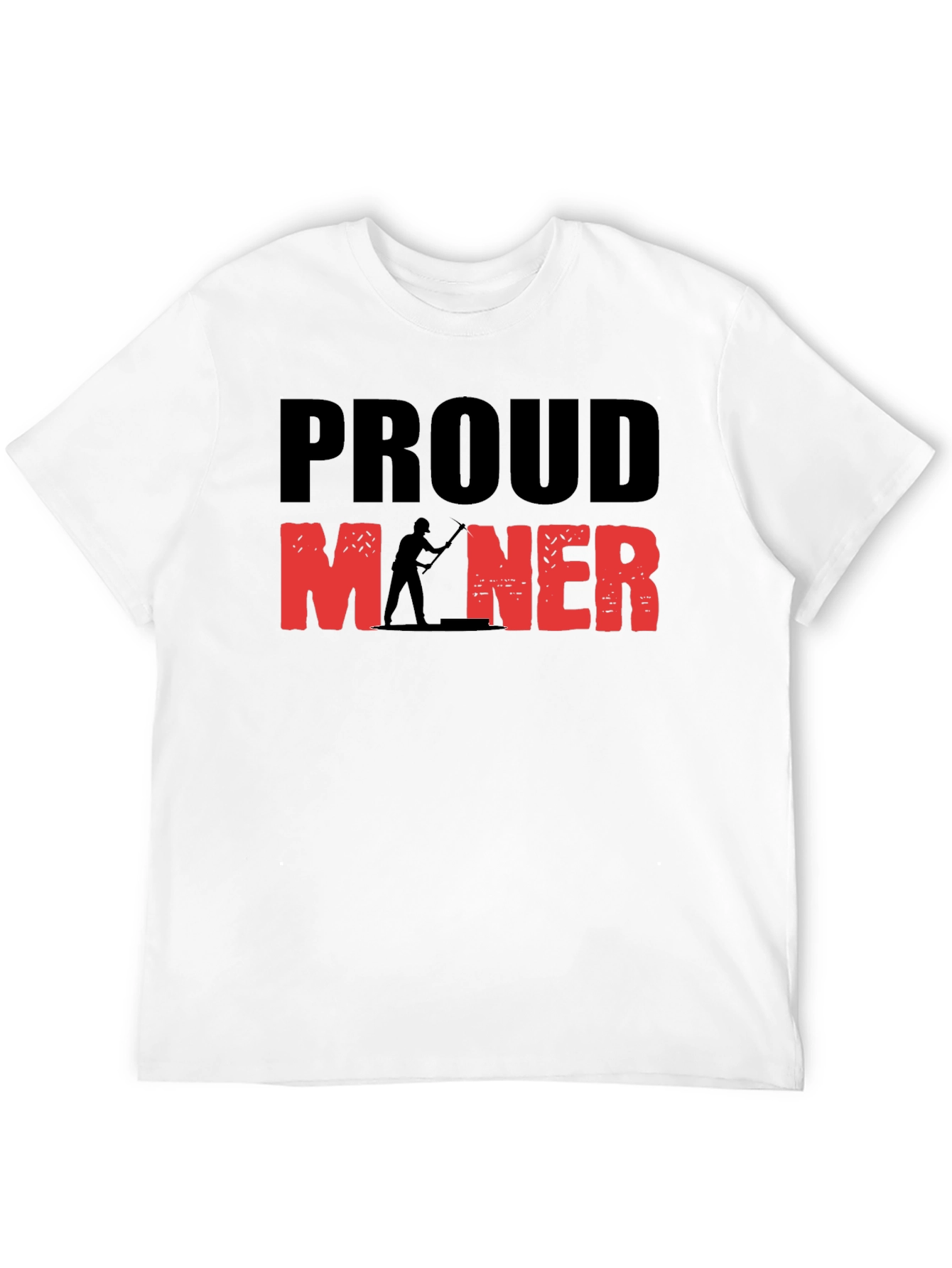 Proud Miner Graphic Print Black T-Shirt