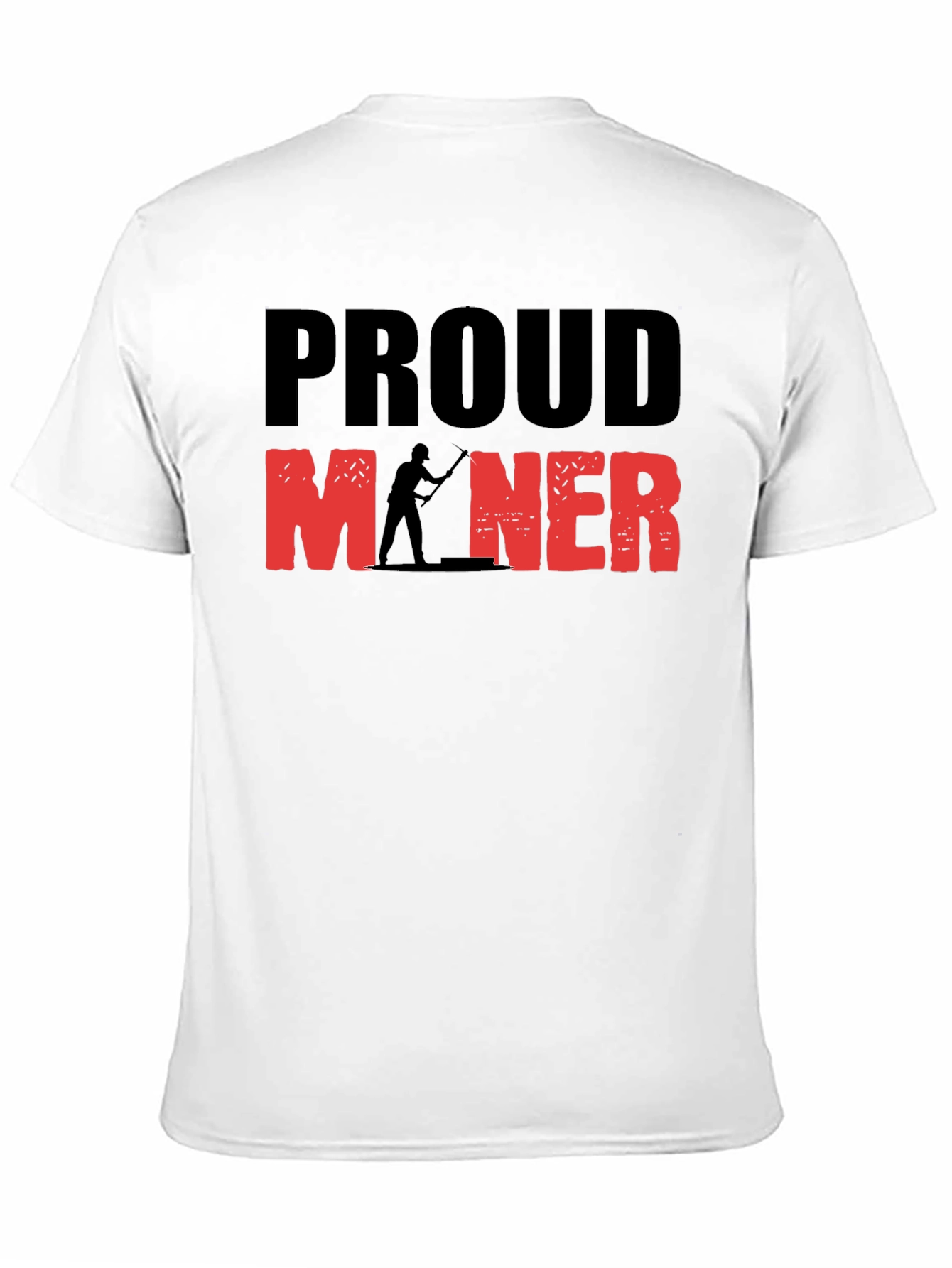 Proud Miner Graphic Print Black T-Shirt