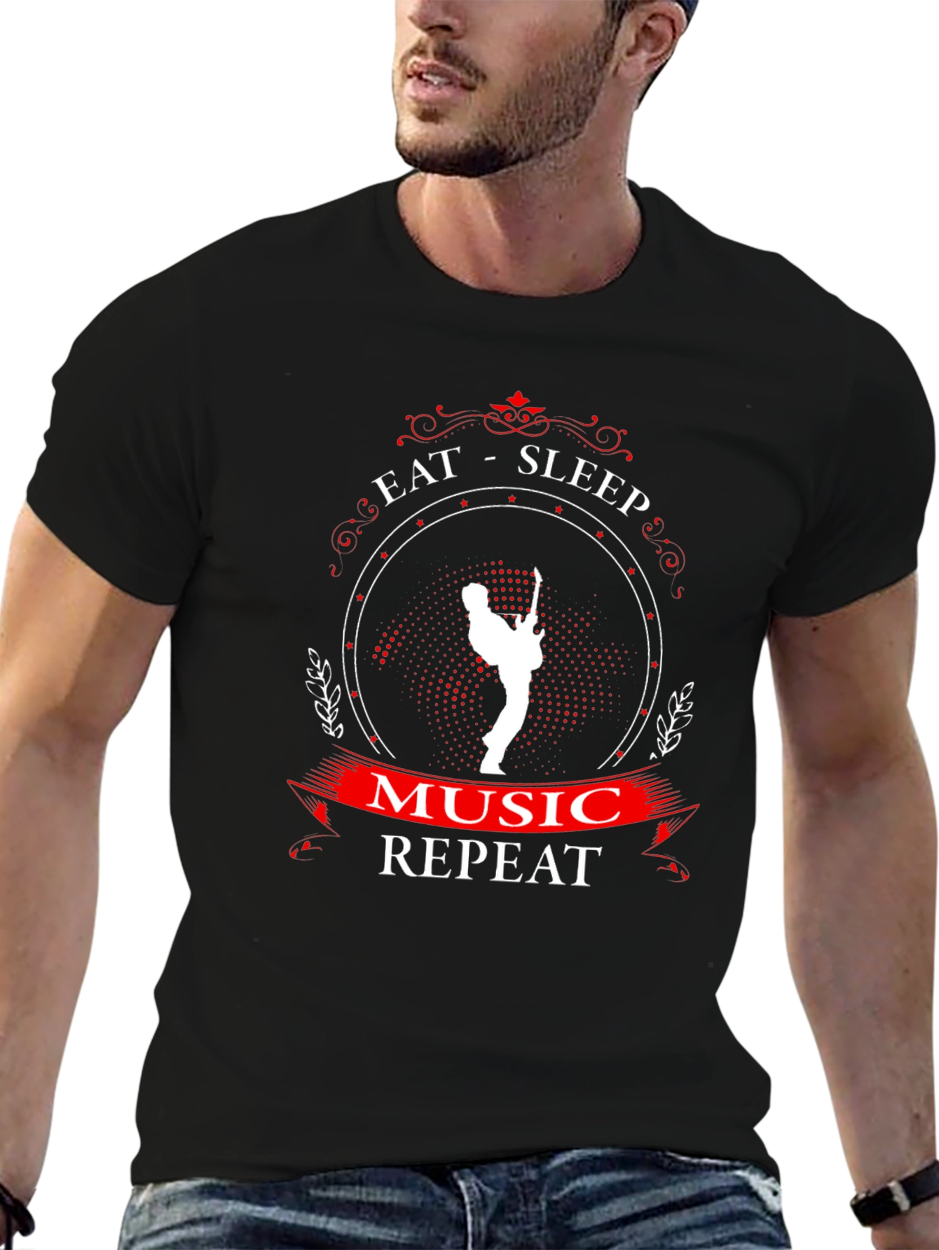 Eat Sleep Music Repeat Graphic Tee