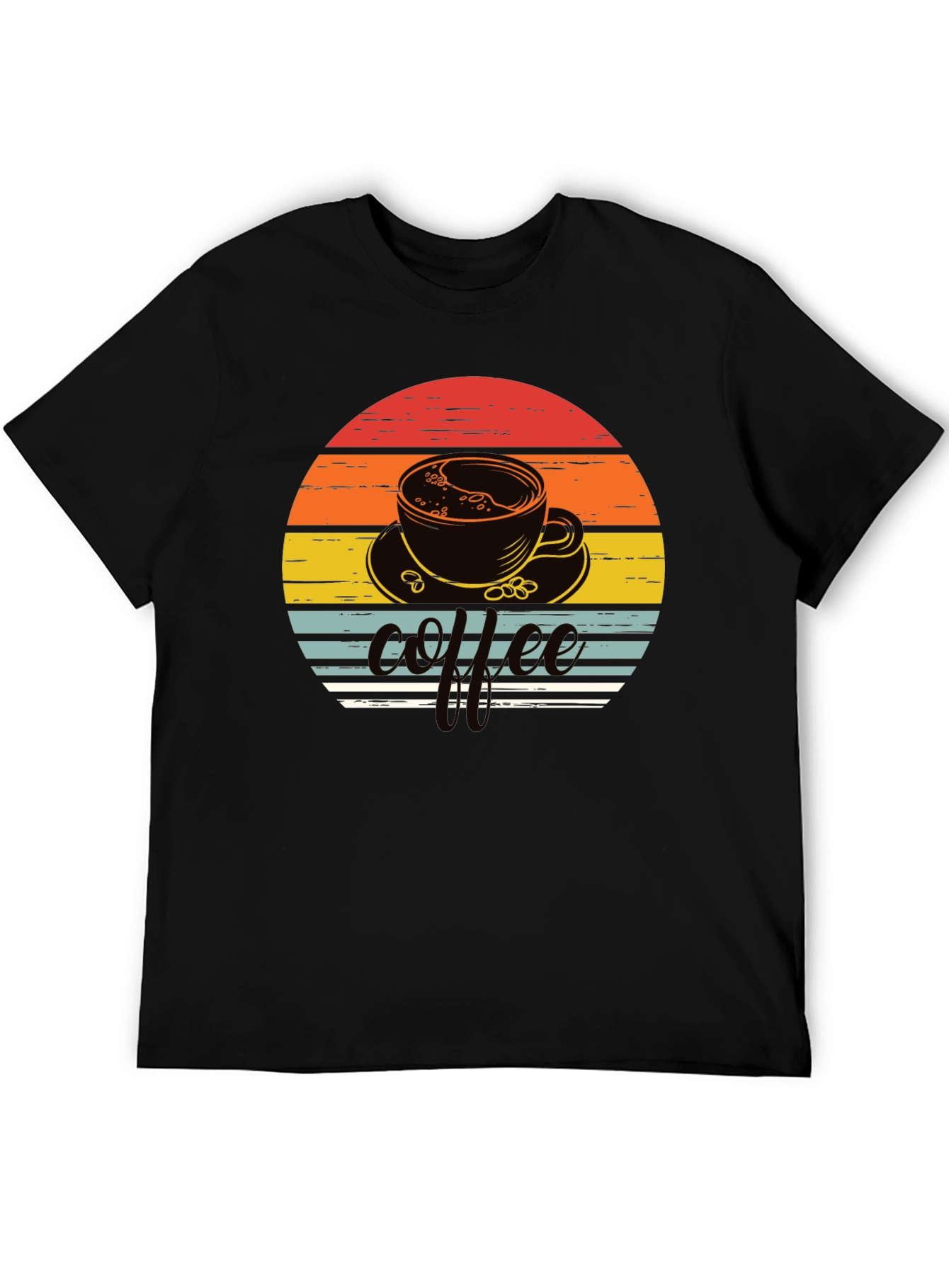 Retro Coffee Cup T-Shirt - Black