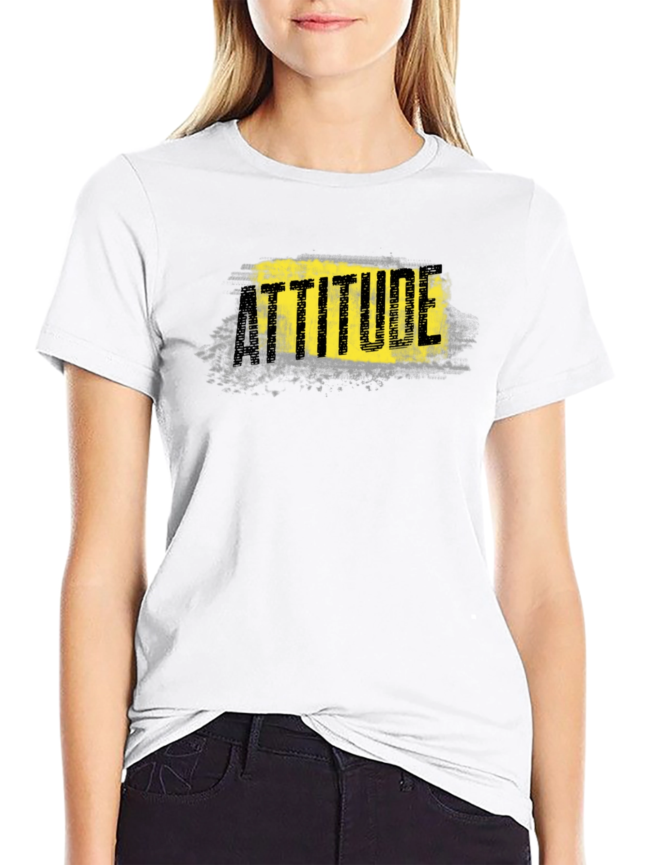 Attitude Graphic Print Black T-Shirt