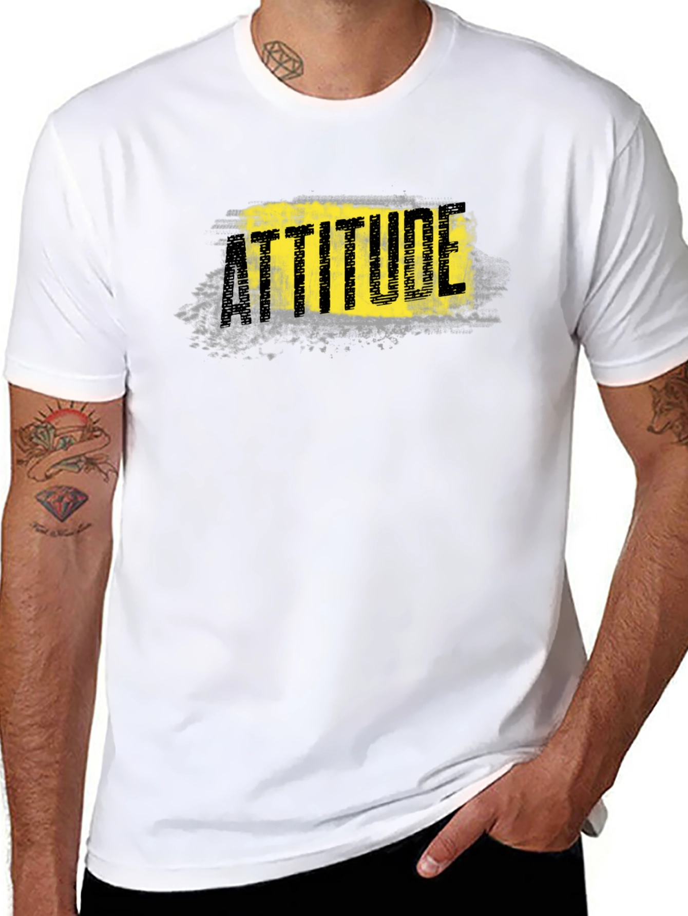 Attitude Graphic Print Black T-Shirt