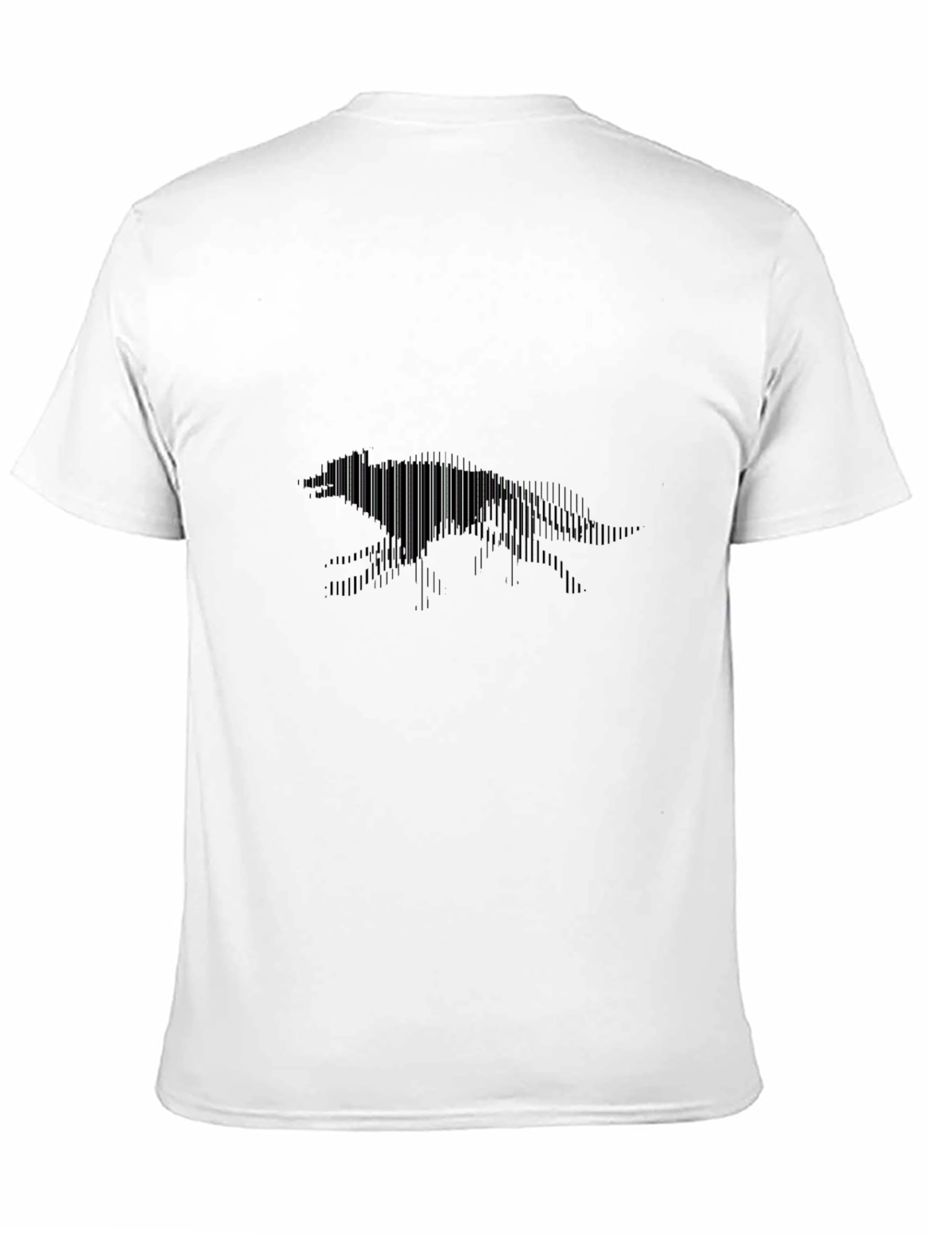 Black T-Shirt with Geometric Fox Design