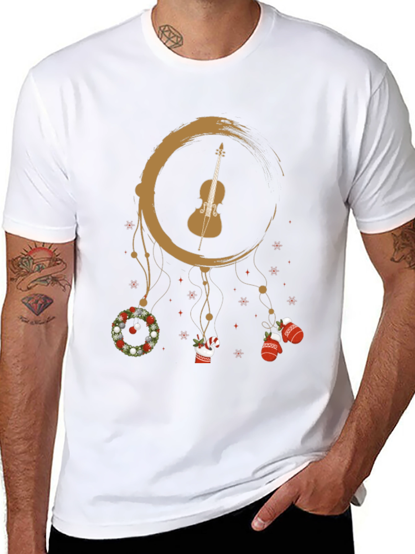 Festive Violin Dreamcatcher Graphic Tee