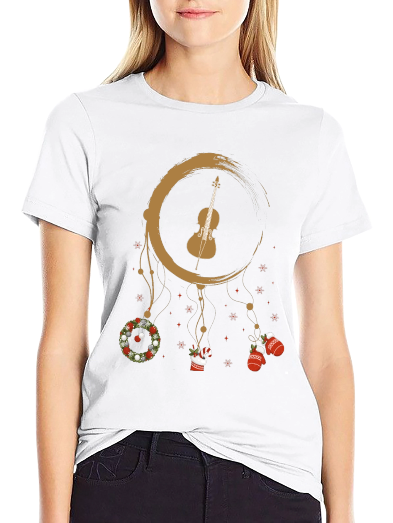 Festive Violin Dreamcatcher Graphic Tee
