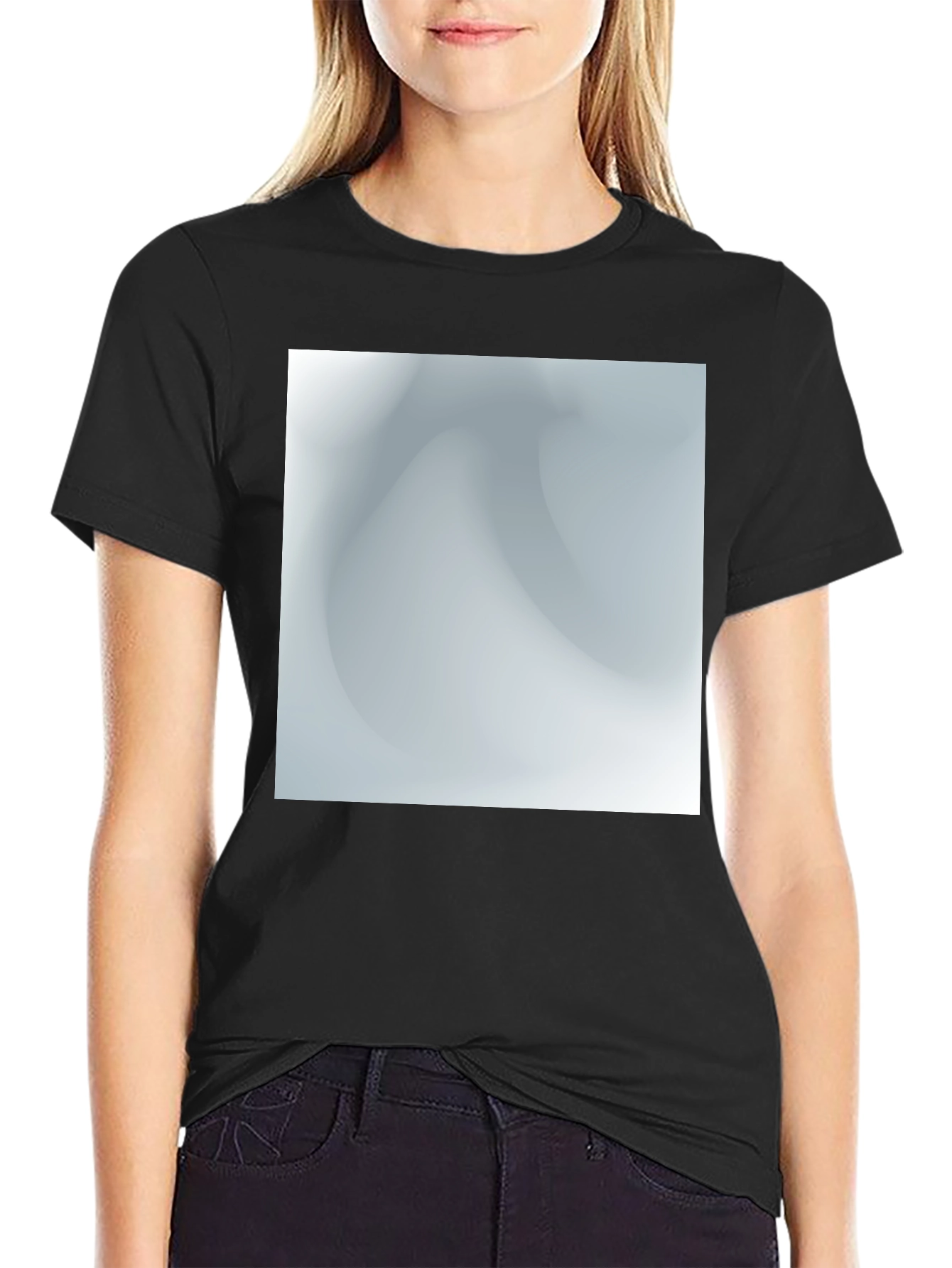 Stylish Black Tee with Abstract Graphic Design