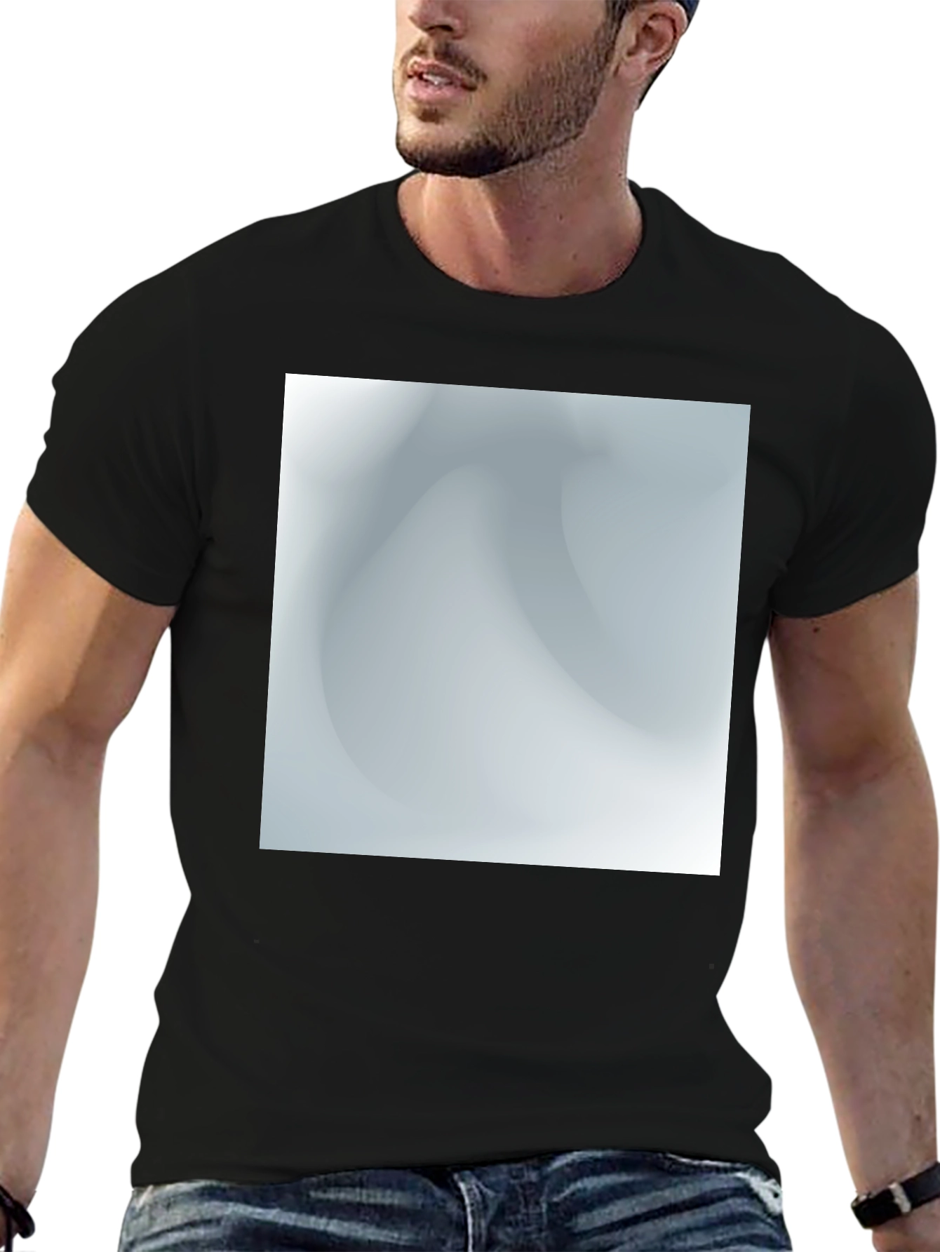 Stylish Black Tee with Abstract Graphic Design