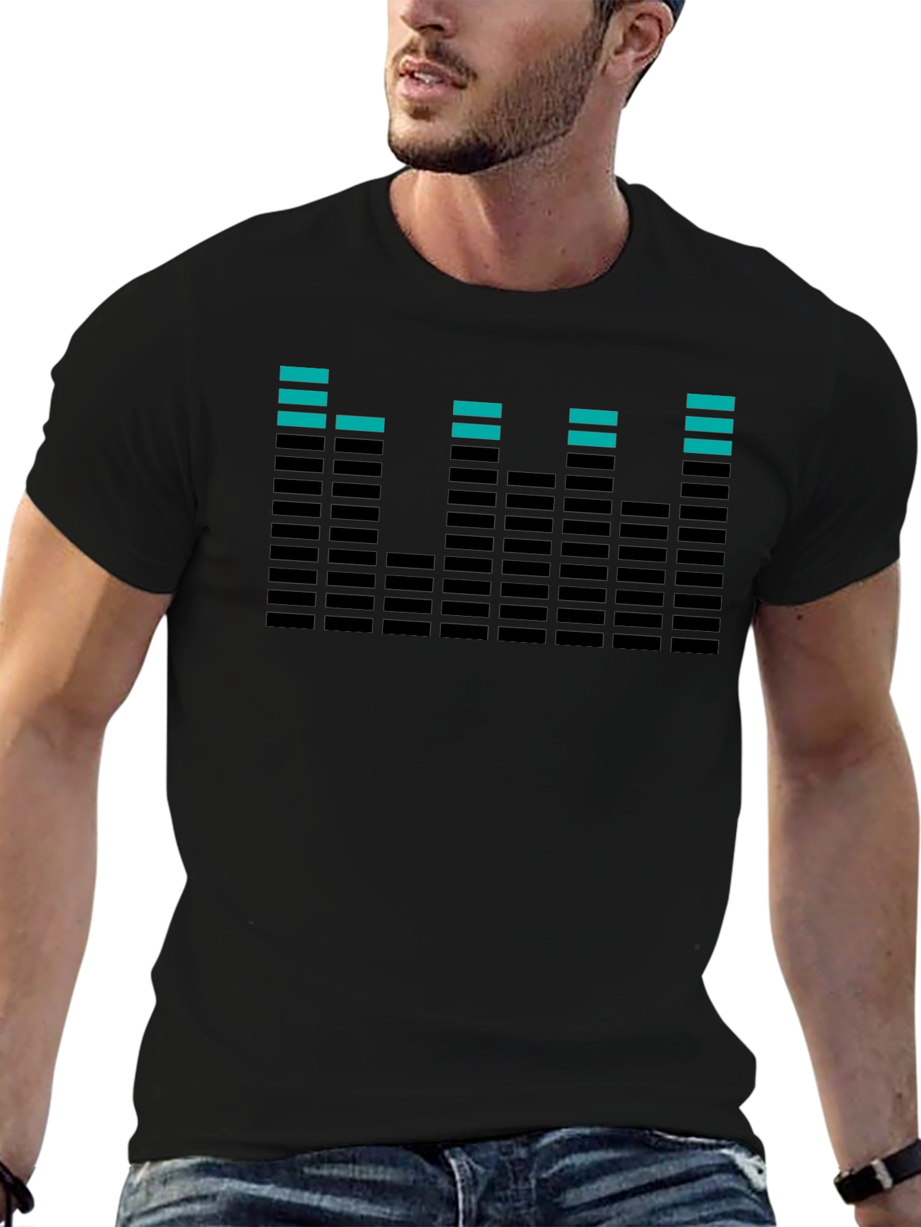 Cool Equalizer Graphic Tee - Black Cotton T-Shirt