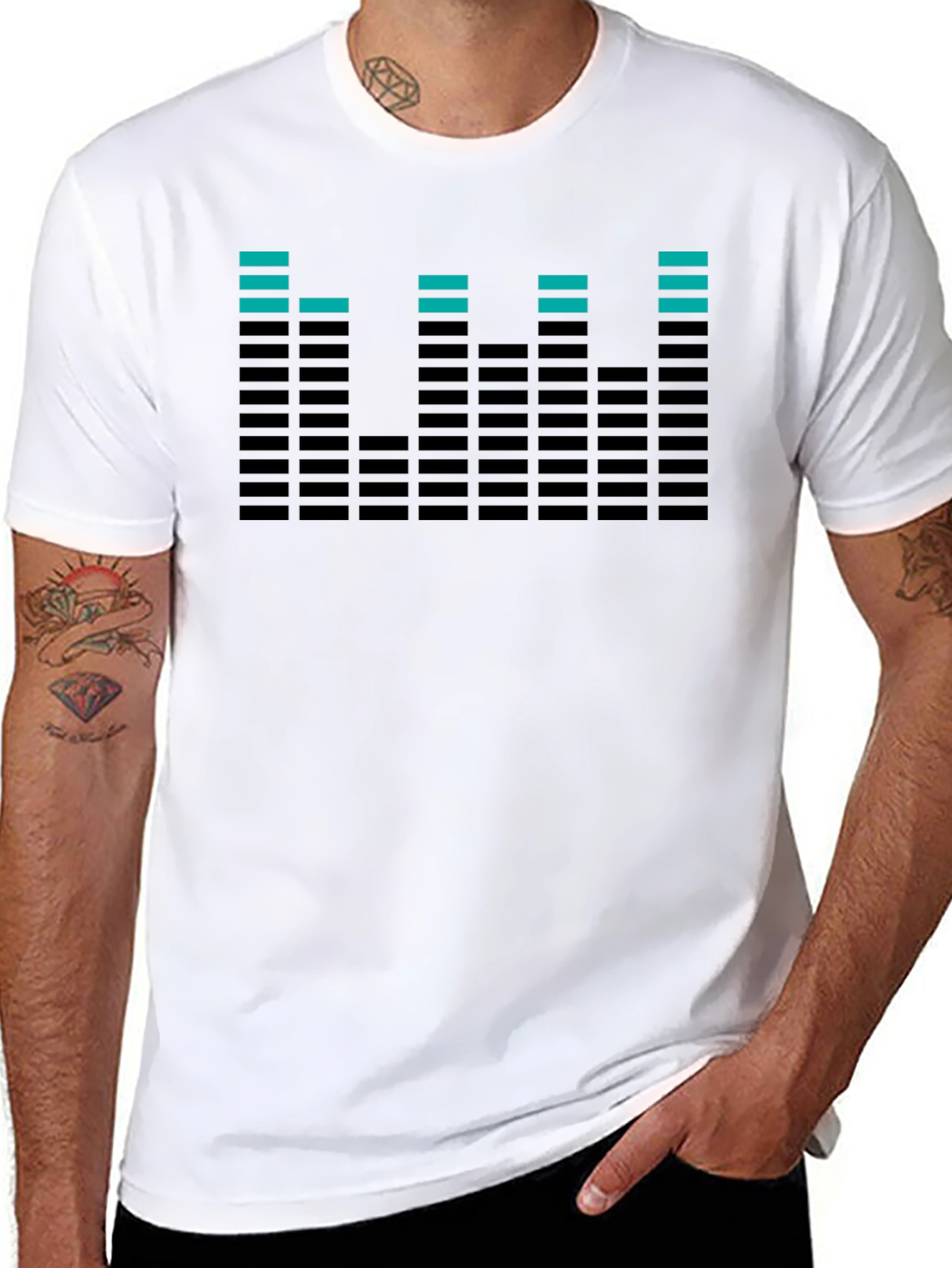 Cool Equalizer Graphic Tee - Black Cotton T-Shirt