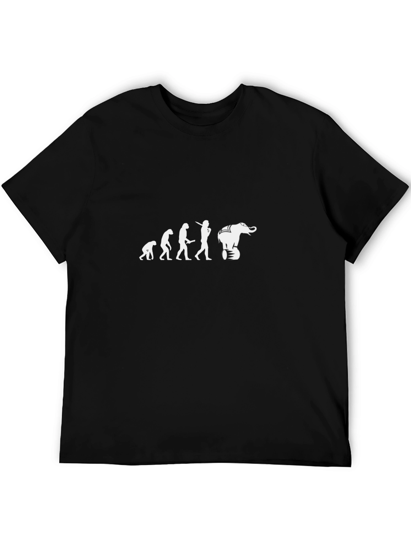 Evolution to Elephant Black T-Shirt