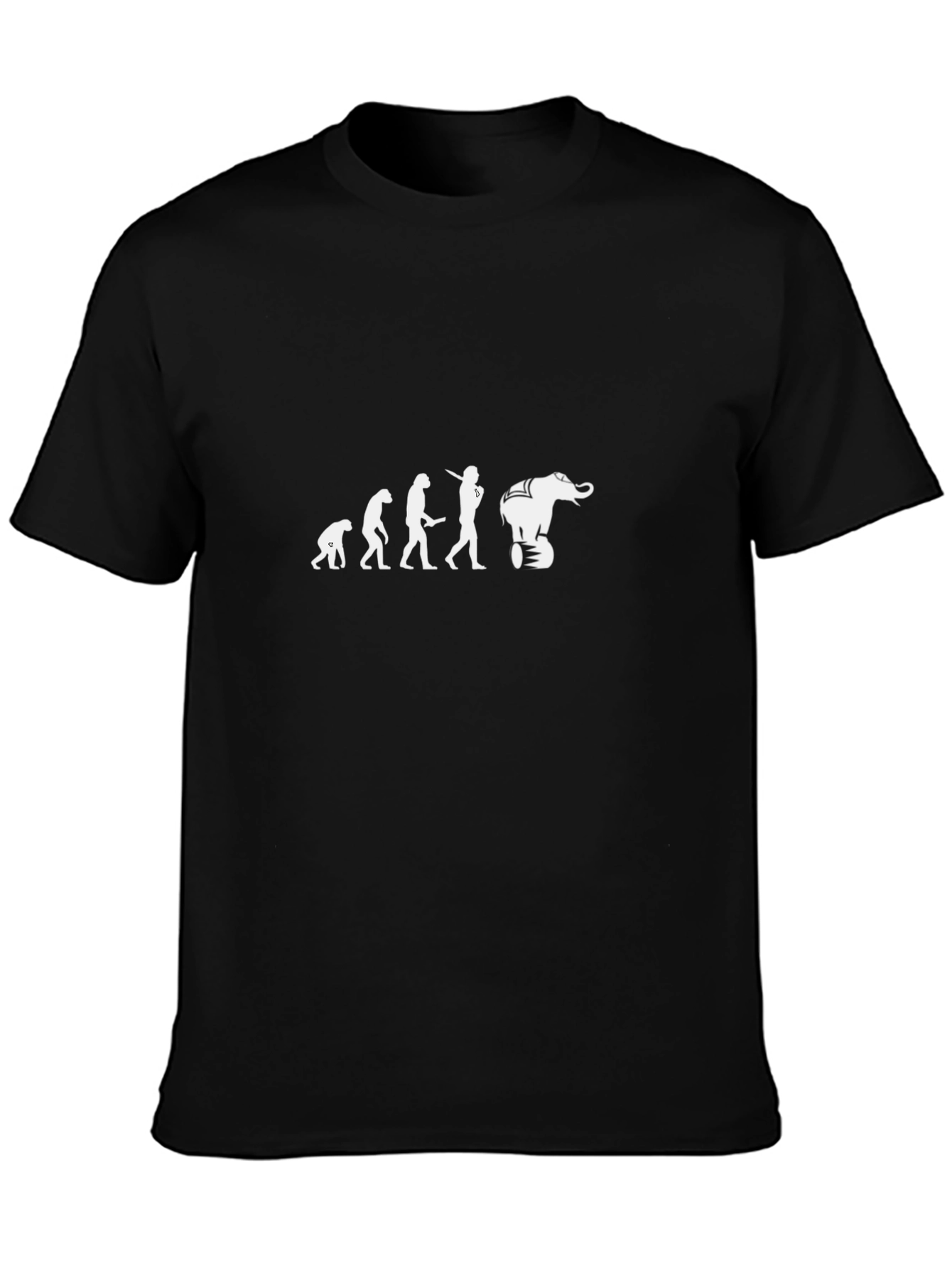 Evolution to Elephant Black T-Shirt