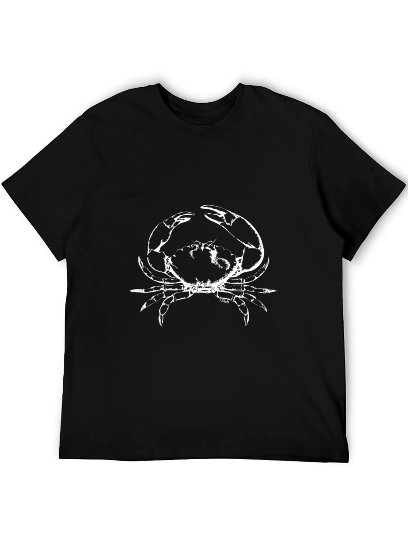 Crab Graphic Print Mens Black T-Shirt