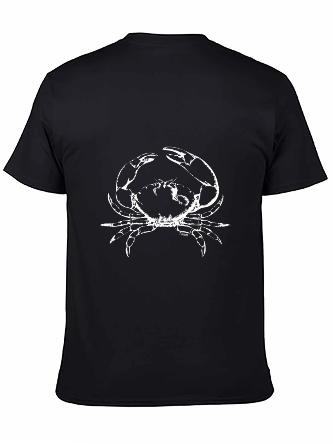 Crab Graphic Print Mens Black T-Shirt