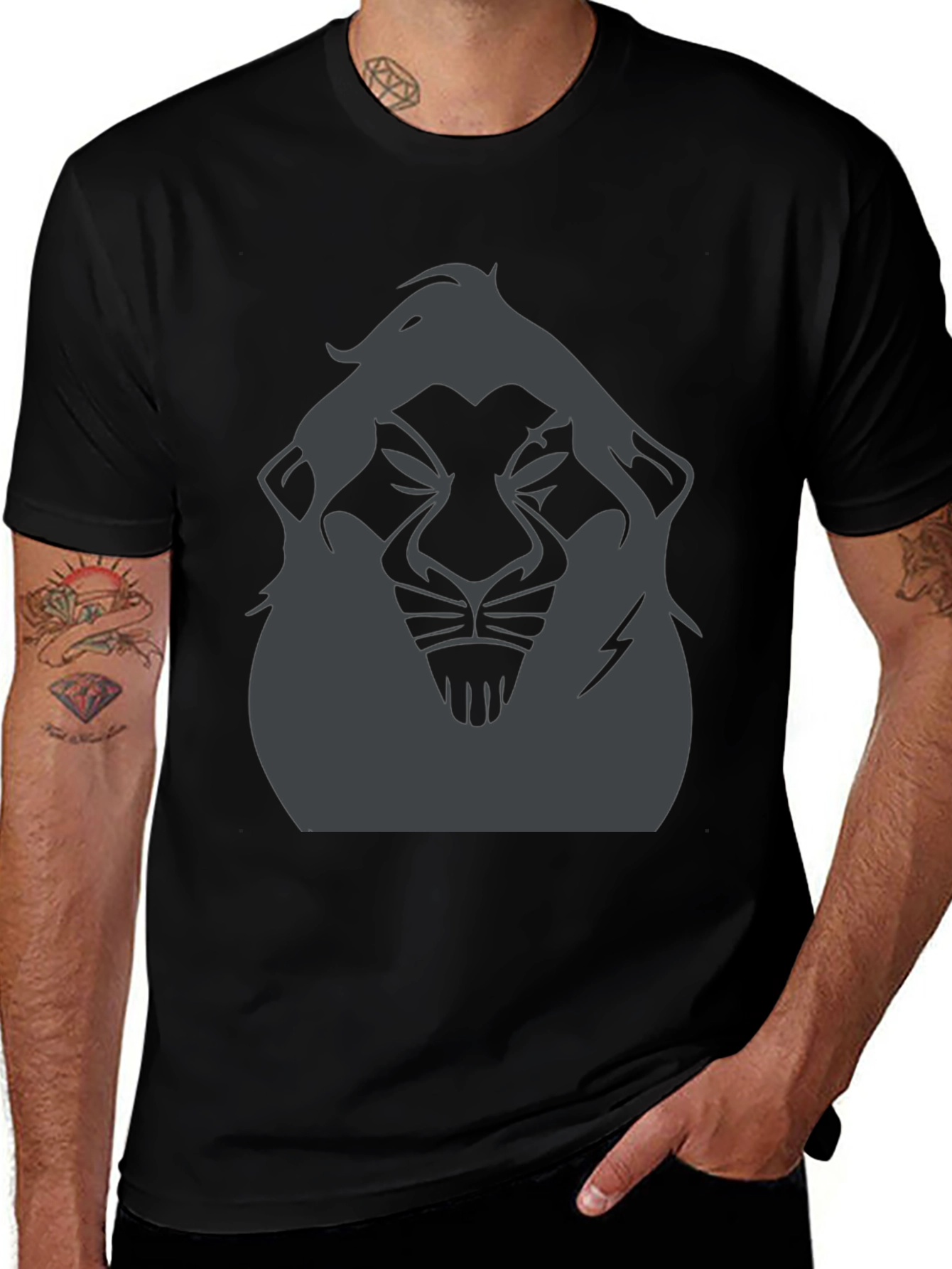Lion Scar Graphic T-Shirt - Mens Black Tee