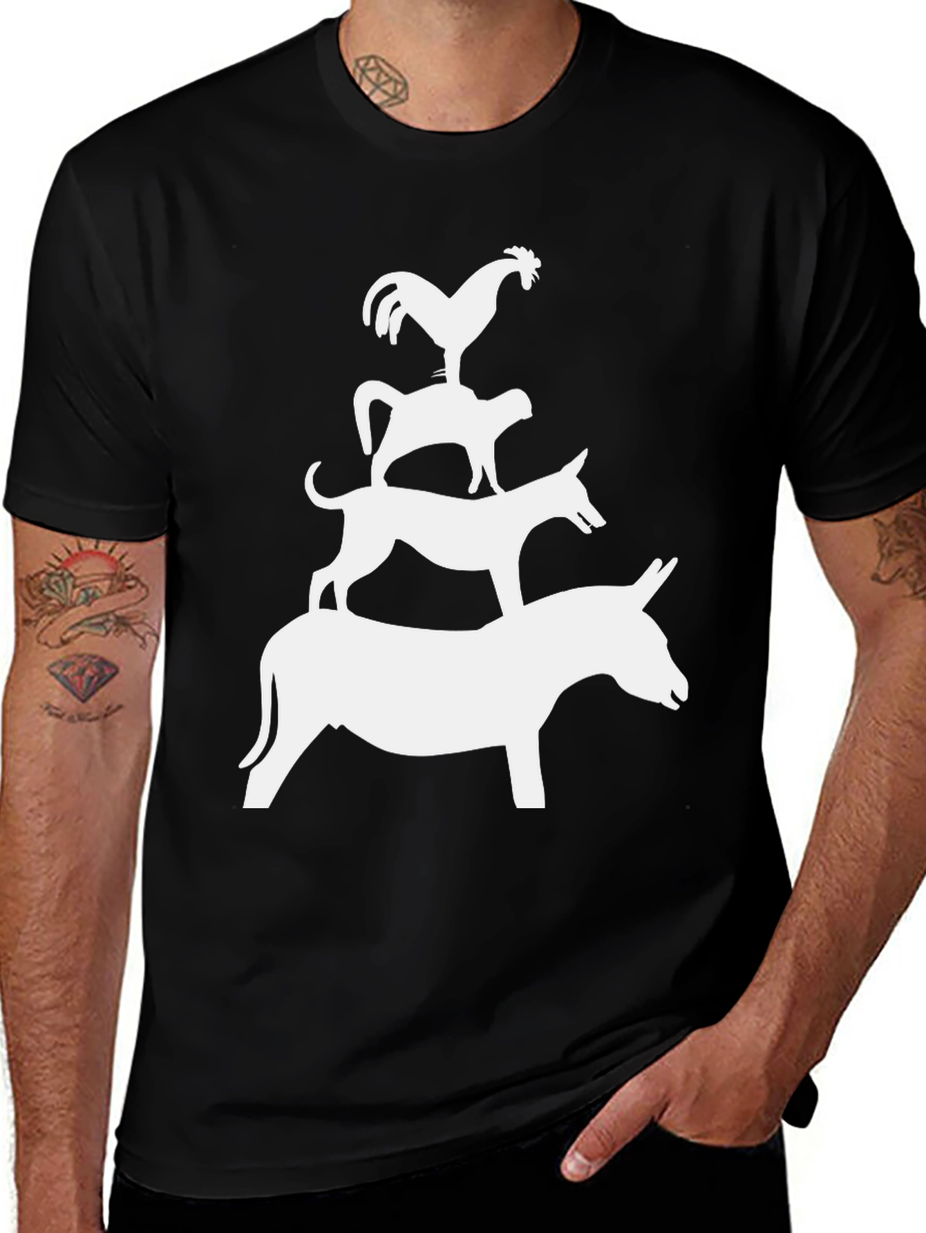 Animal Stack Black T-Shirt