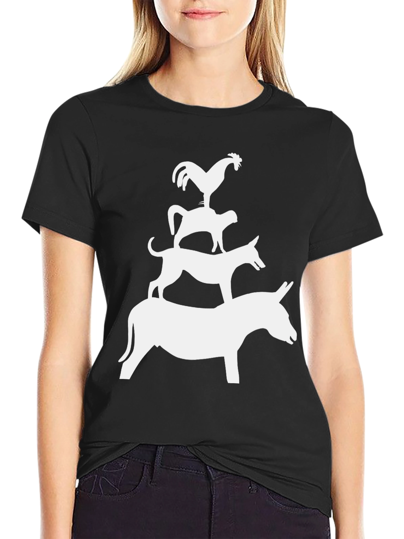 Animal Stack Black T-Shirt