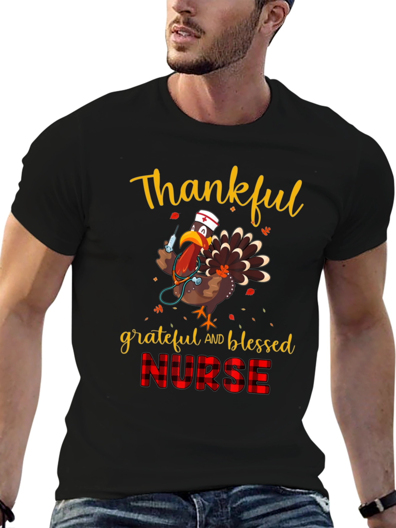 Thankful Nurse Turkey T-Shirt - Thanksgiving Tee