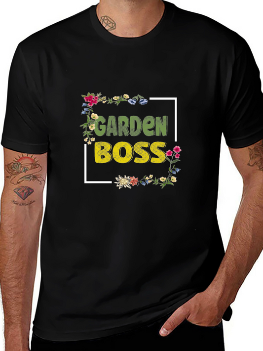 Garden Boss Floral T-Shirt - Black Cotton Tee