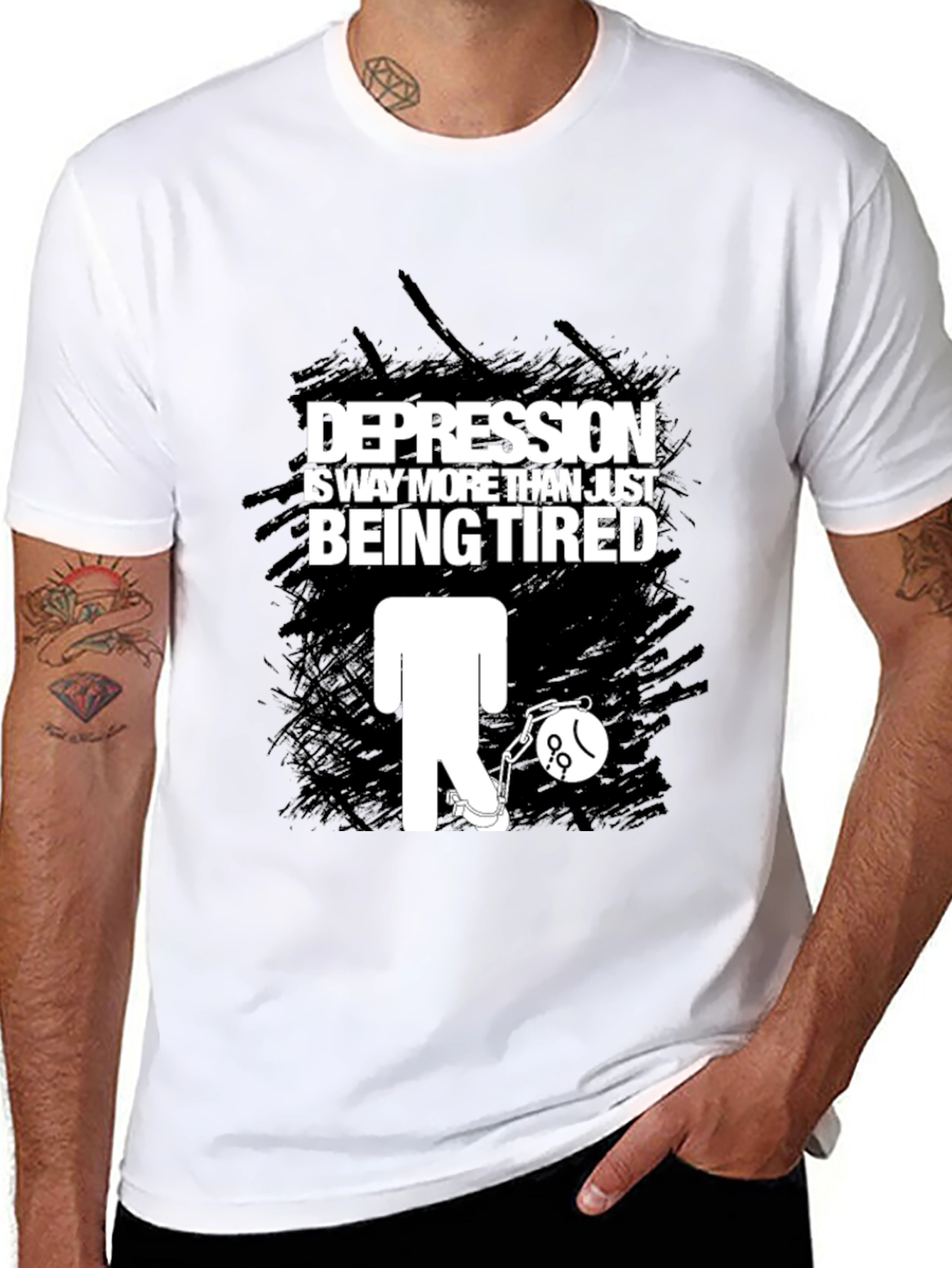 Depression Awareness Graphic T-Shirt - Black