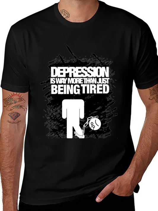 Depression Awareness Graphic T-Shirt - Black
