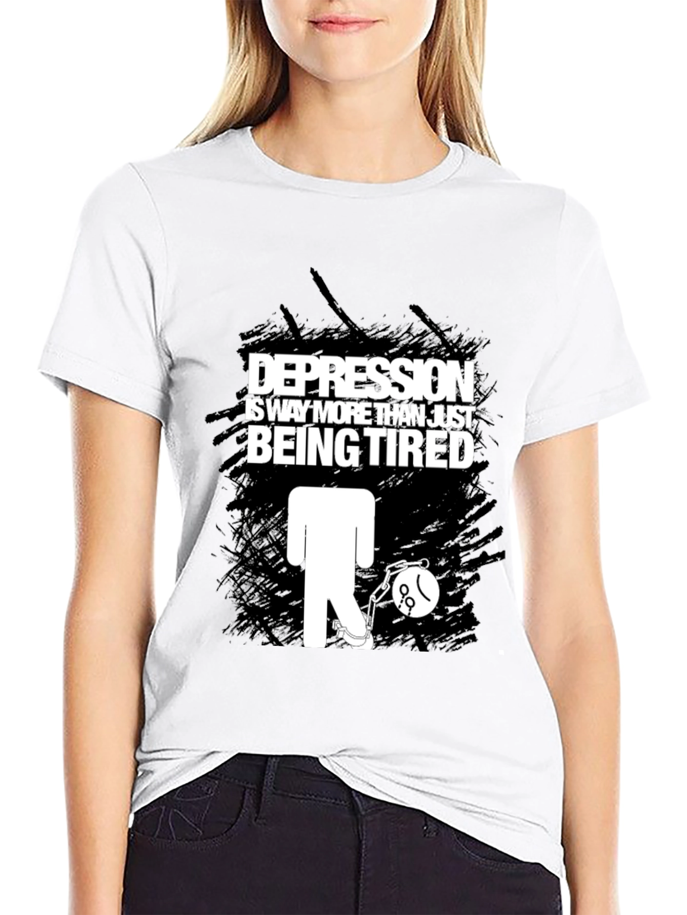 Depression Awareness Graphic T-Shirt - Black
