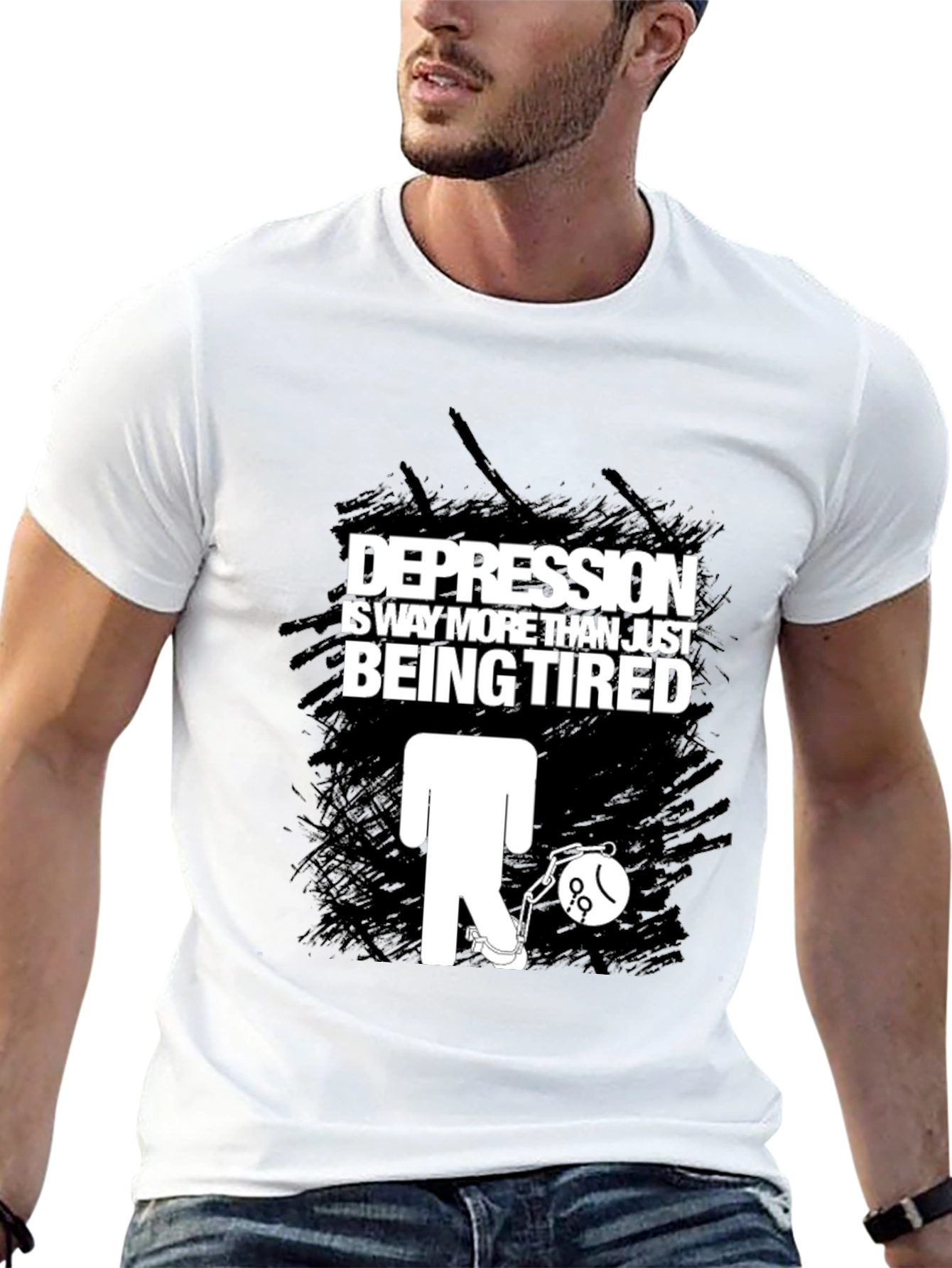 Depression Awareness Graphic T-Shirt - Black