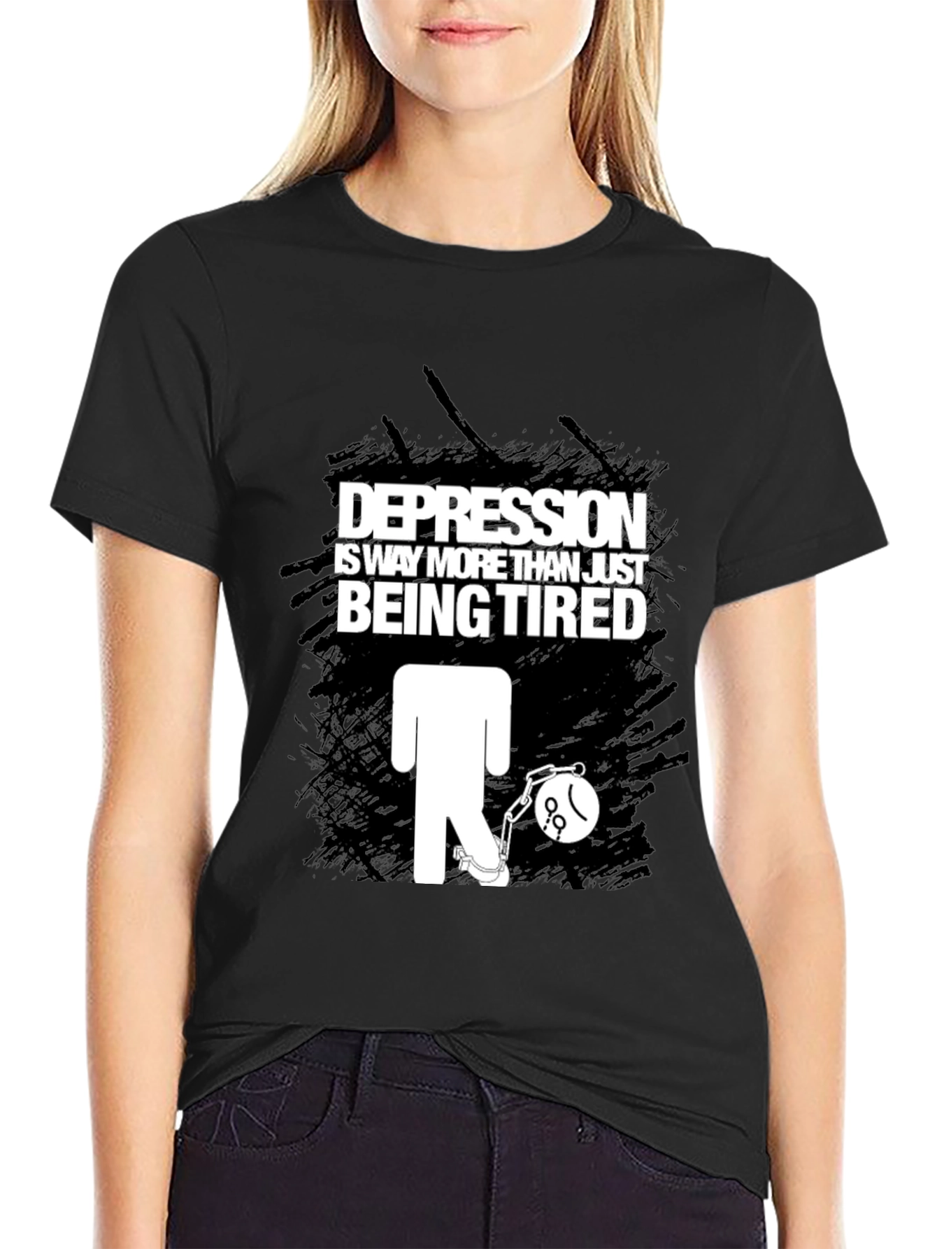 Depression Awareness Graphic T-Shirt - Black