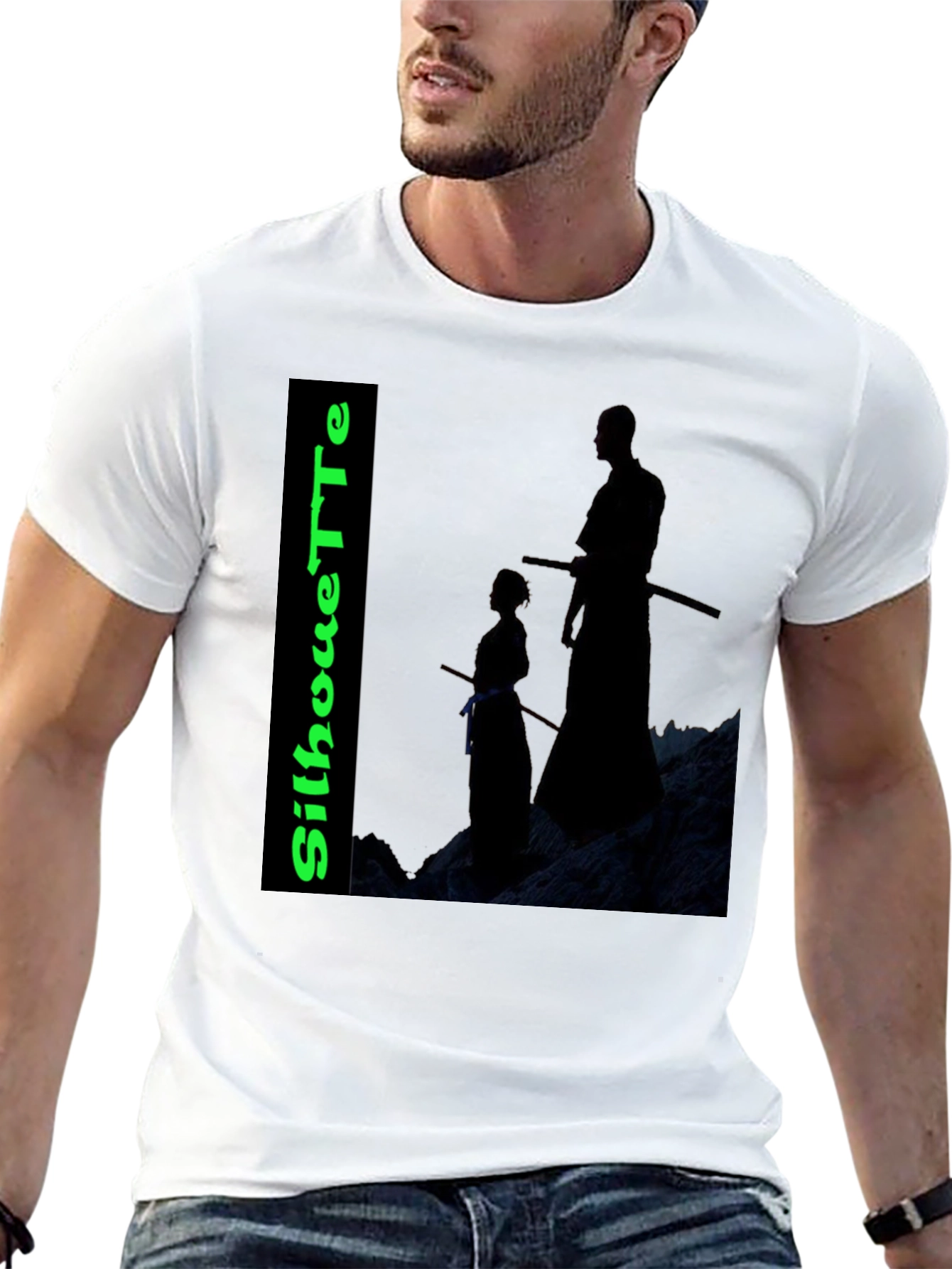 Silhouette Tee: Samurai Training Black T-Shirt