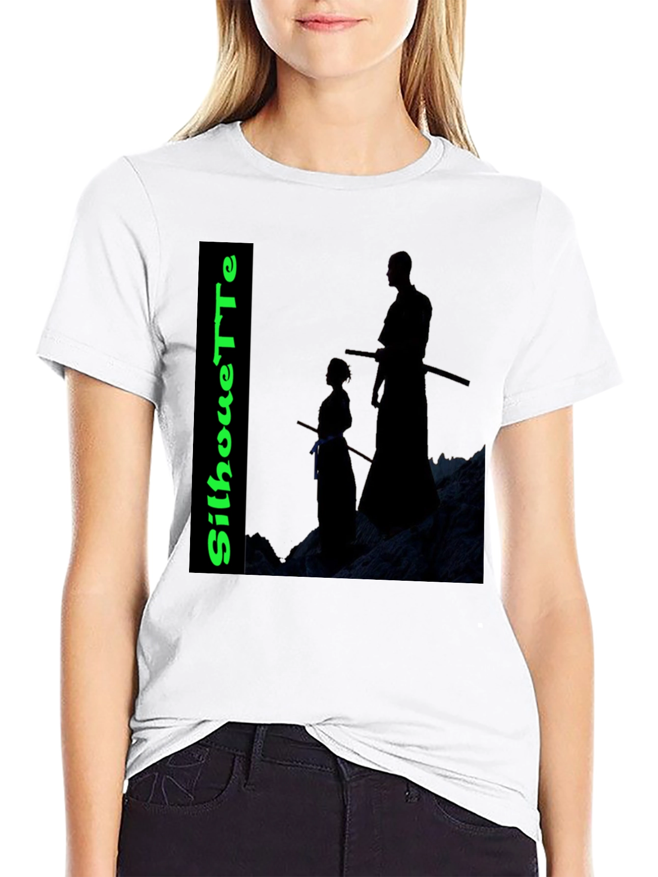 Silhouette Tee: Samurai Training Black T-Shirt