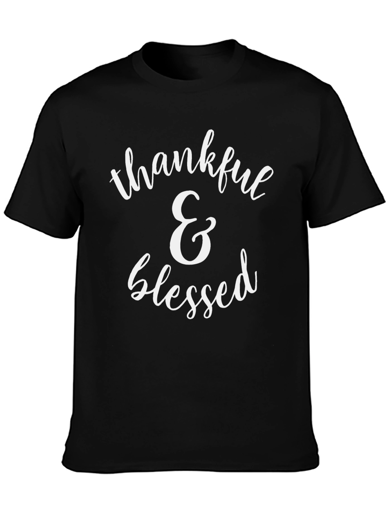 Thankful & Blessed Graphic T-Shirt - Black