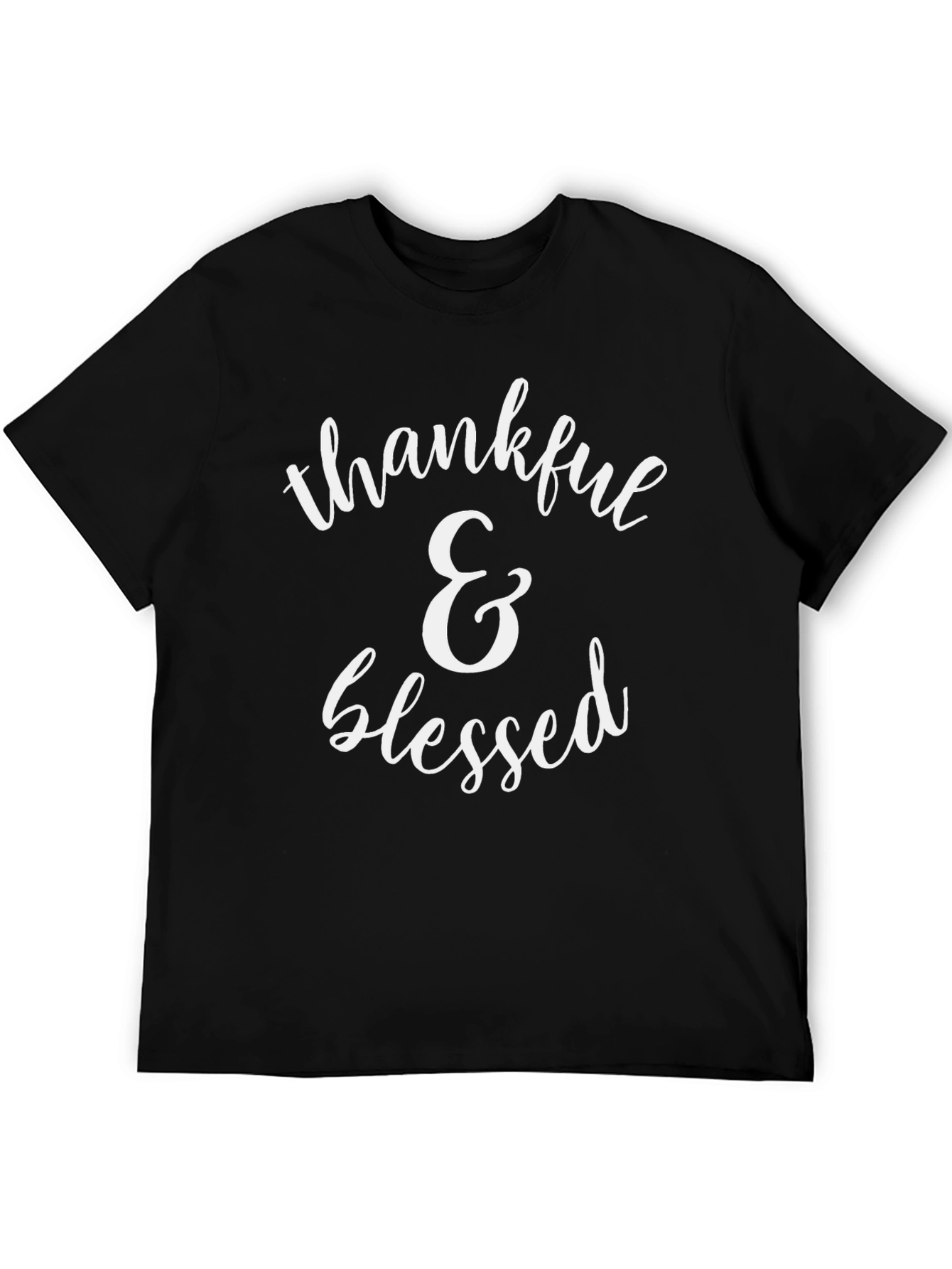 Thankful & Blessed Graphic T-Shirt - Black