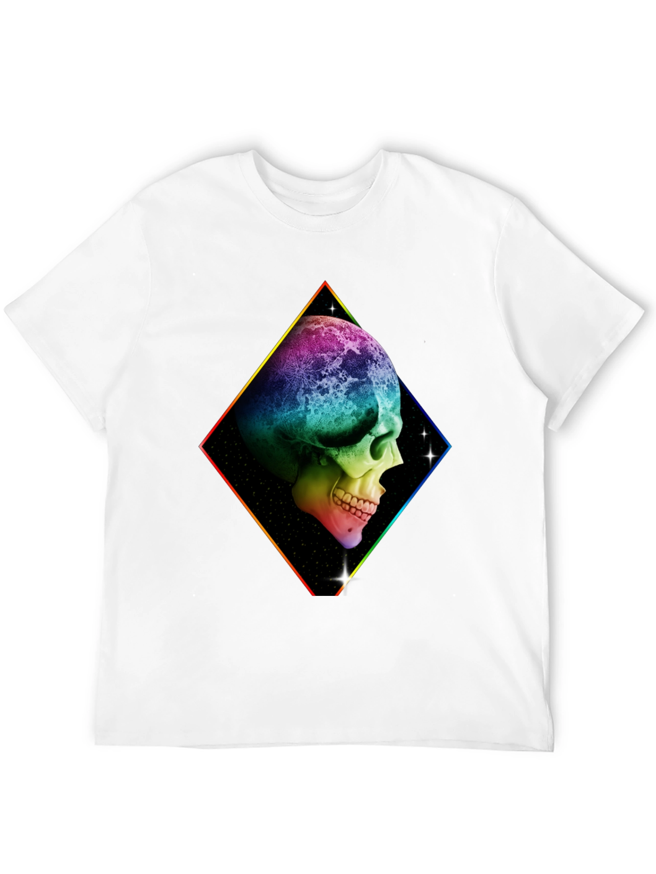 Rainbow Skull Graphic T-Shirt - Black