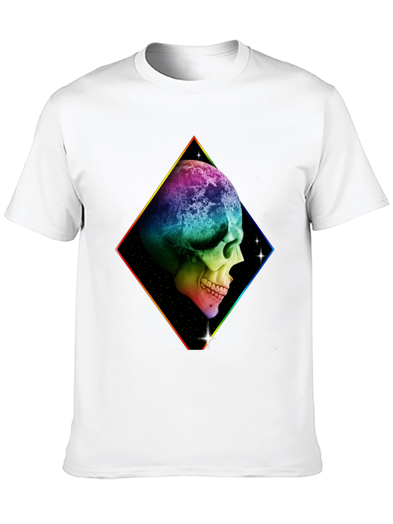 Rainbow Skull Graphic T-Shirt - Black