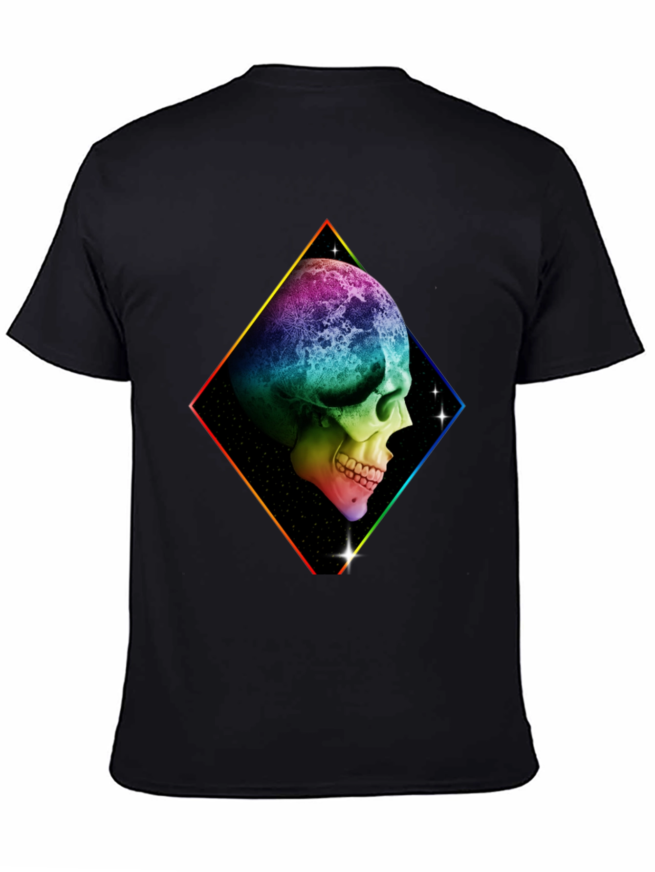 Rainbow Skull Graphic T-Shirt - Black