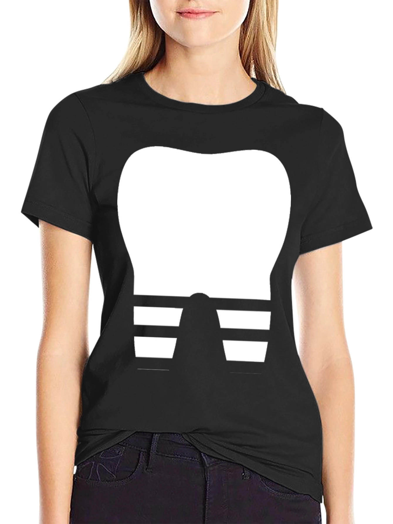 Funny Dentist Tooth T-Shirt Black Cotton Tee