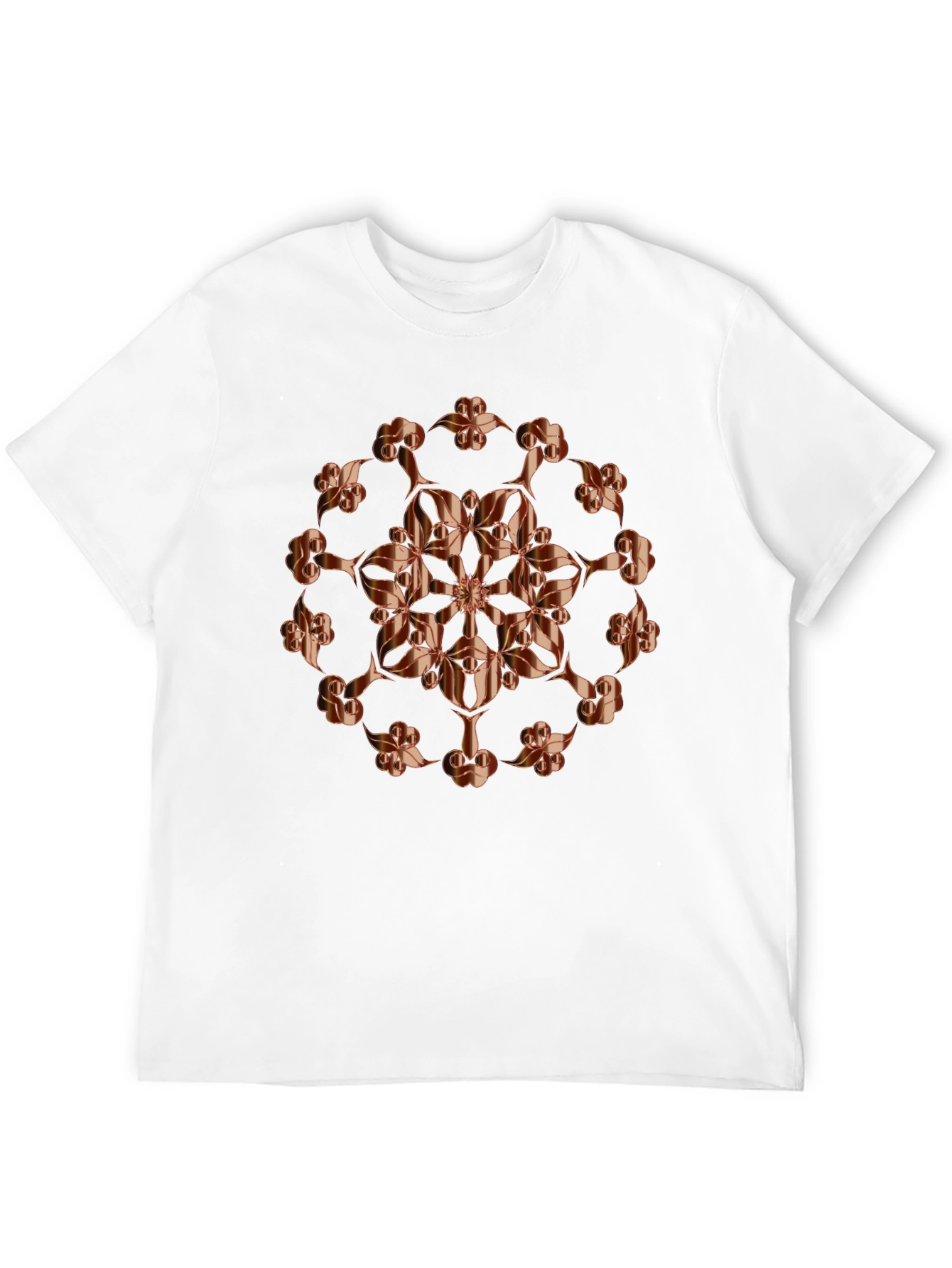 Abstract Floral Copper Design T-Shirt