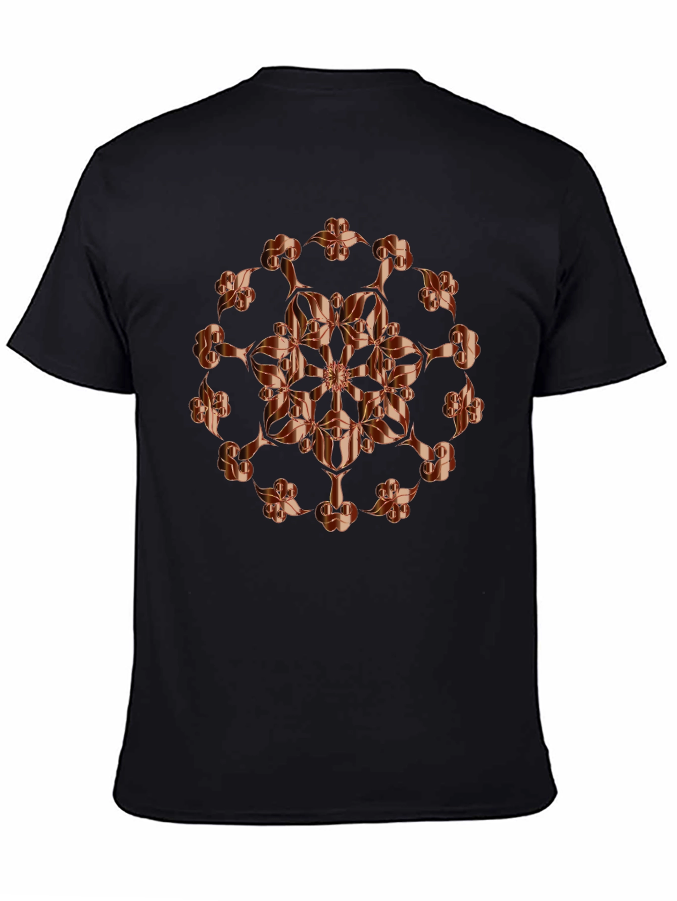 Abstract Floral Copper Design T-Shirt