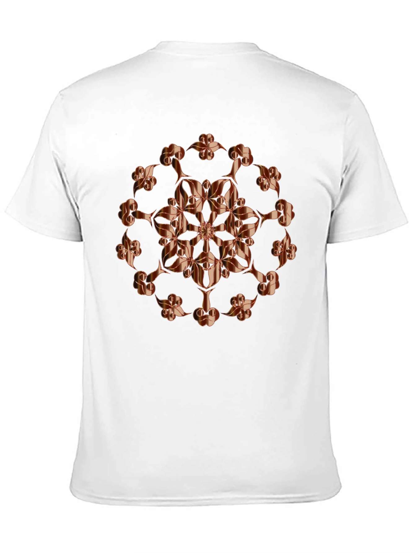 Abstract Floral Copper Design T-Shirt