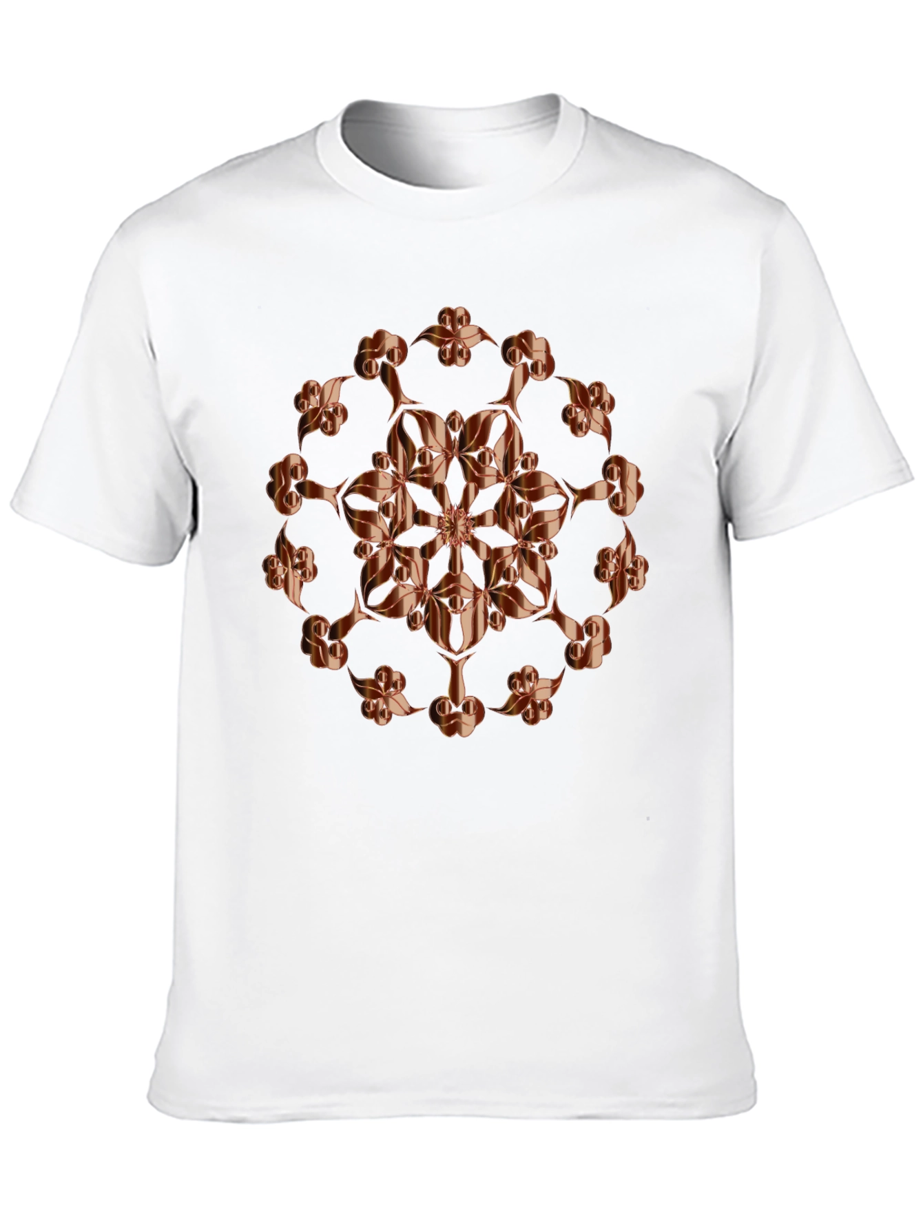 Abstract Floral Copper Design T-Shirt