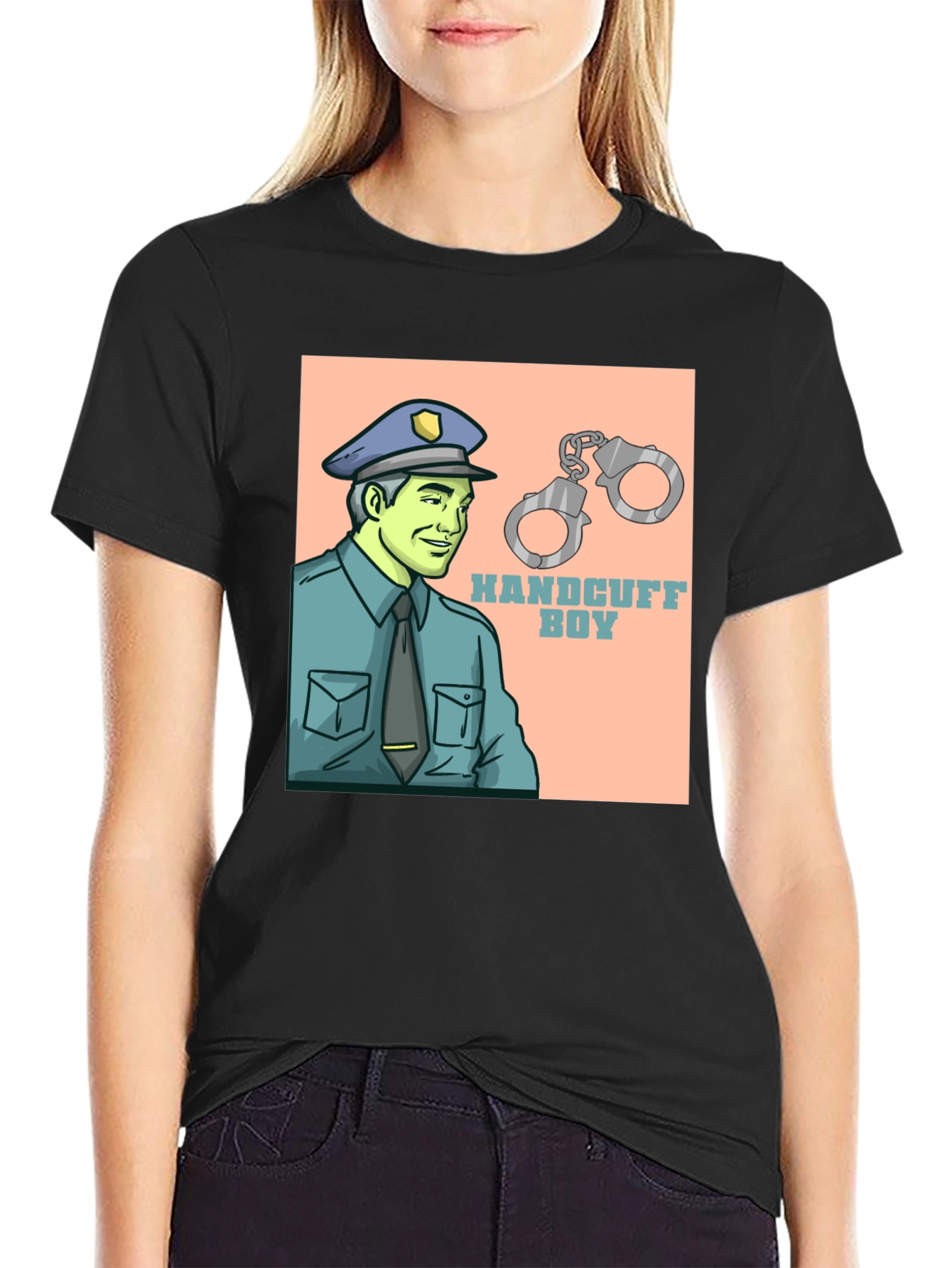 Handcuff Boy Graphic T-Shirt - Quirky Design
