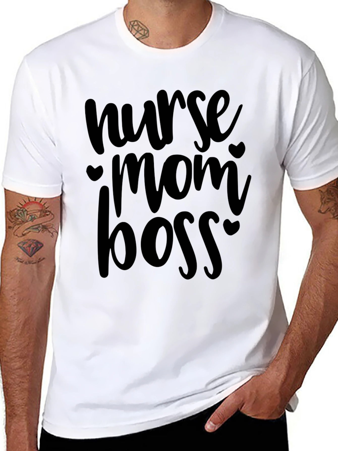 Nurse Mom Boss Graphic Tee - Black